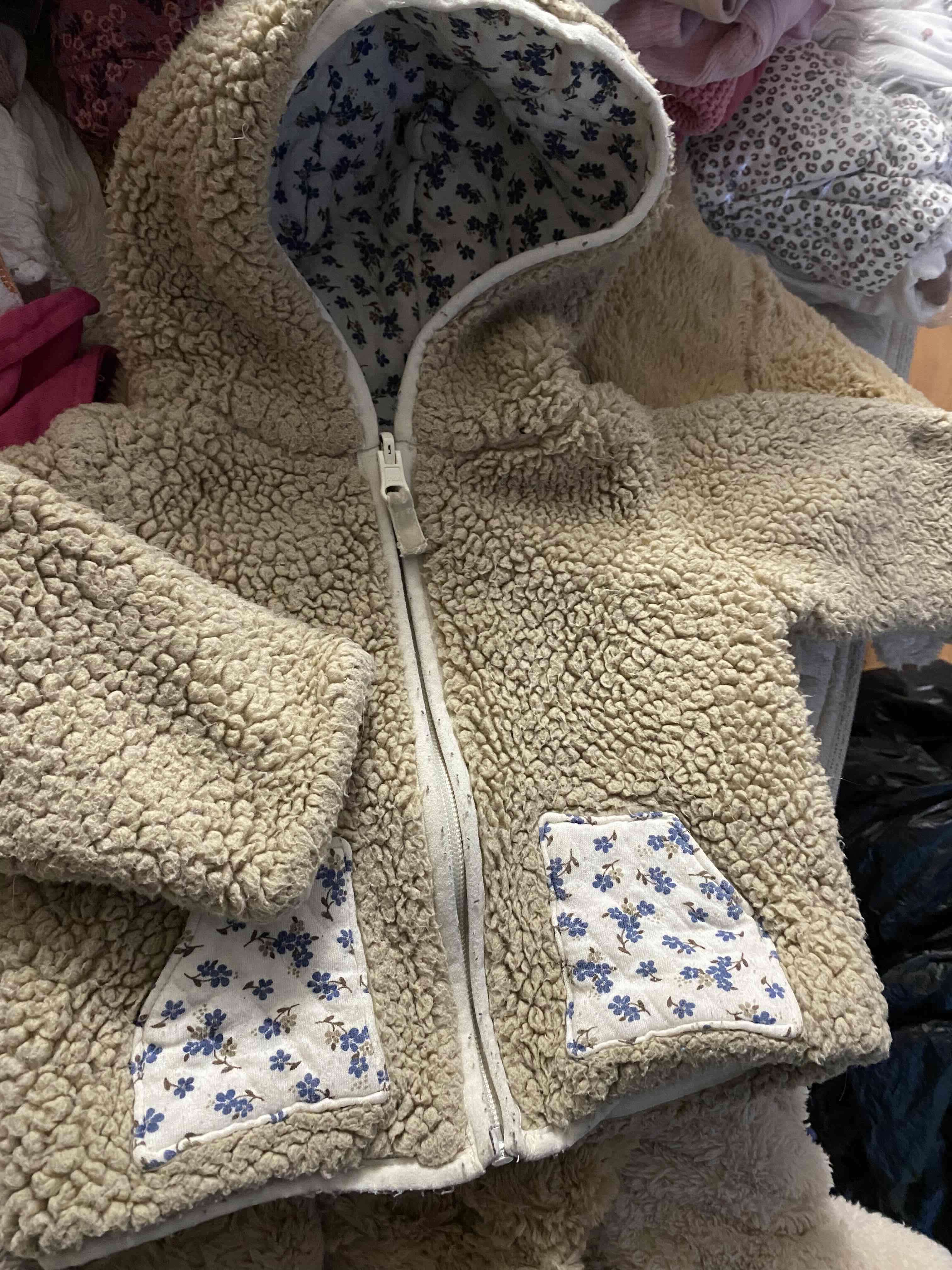 Chaqueta infantil de lana beige - miniatura 1