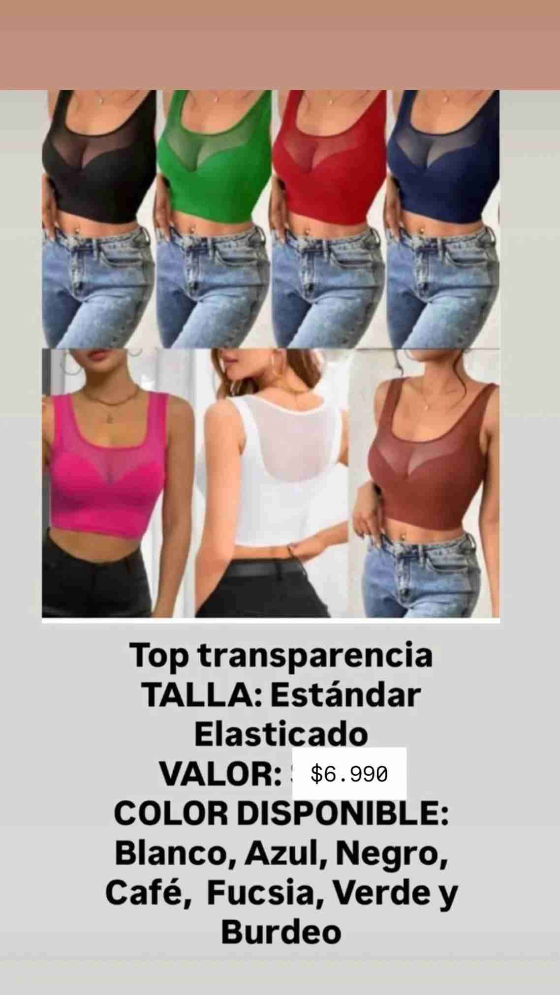 Top transparencia mujer multicolor