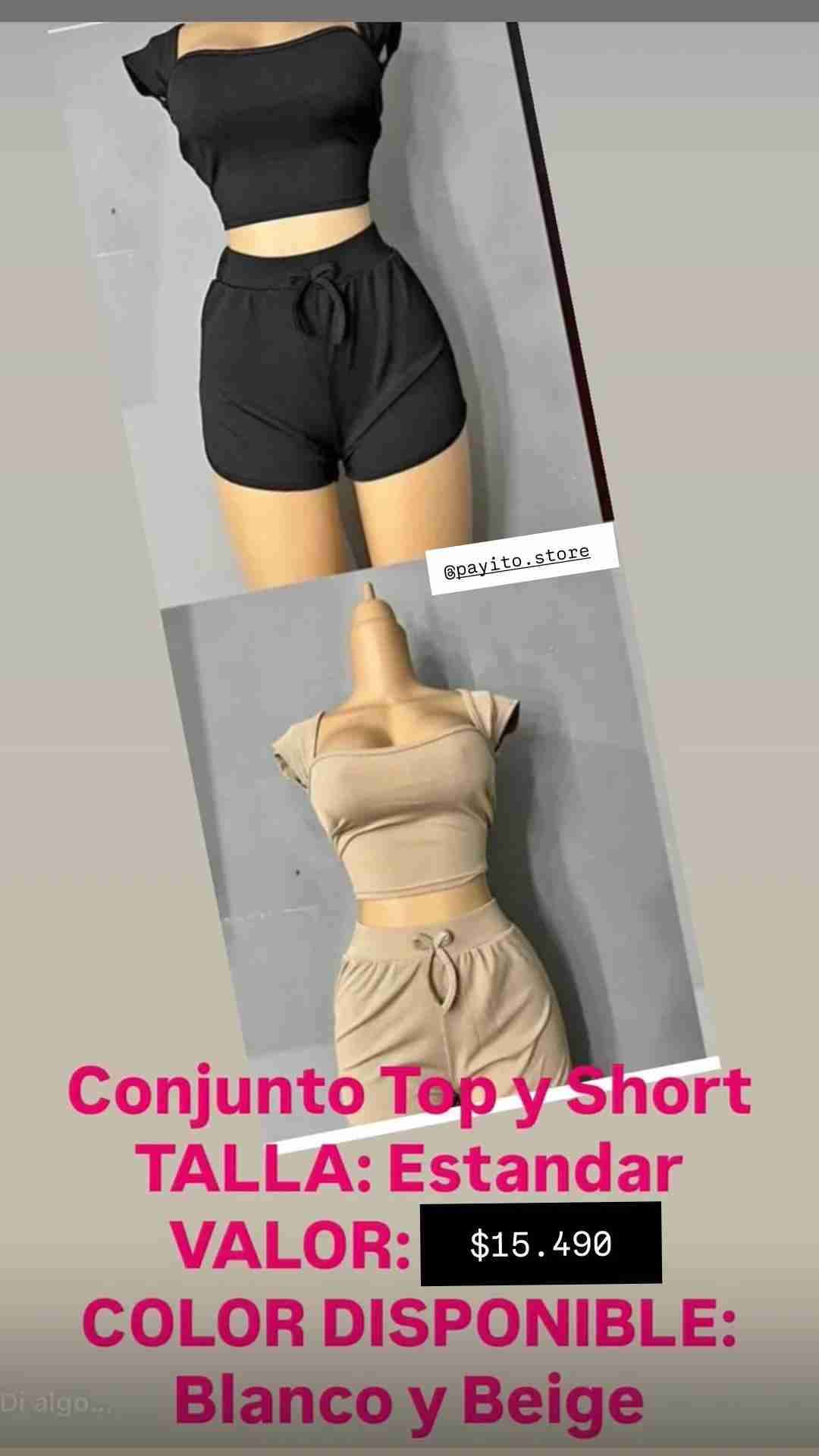 Conjunto top y short mujer