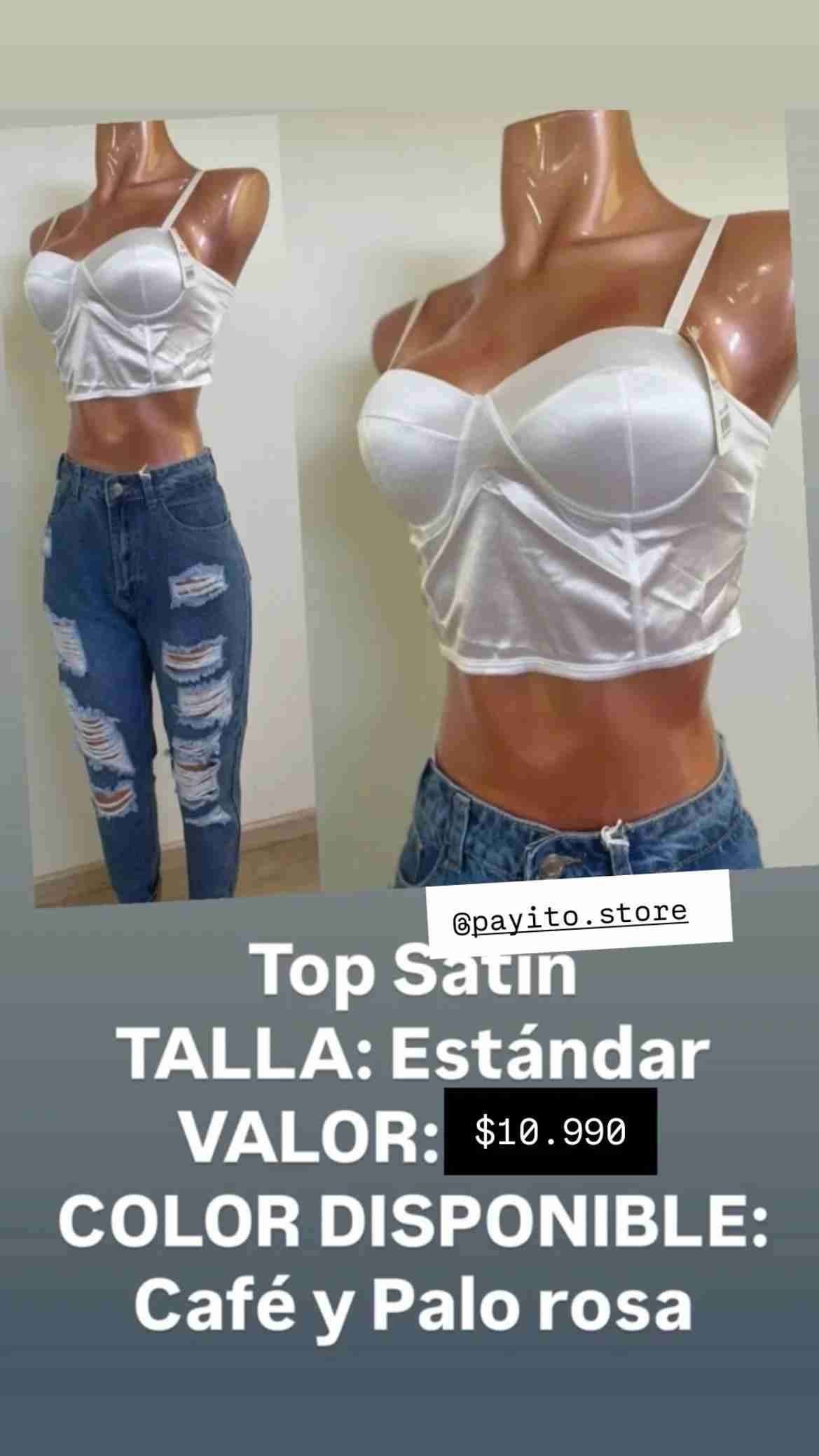 Top satinado blanco