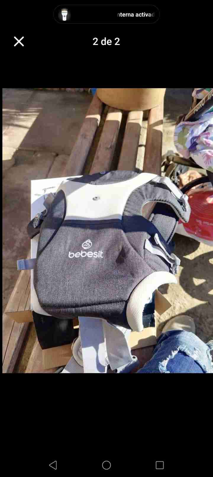 Portabebé Bebesit gris y blanco - miniatura 1