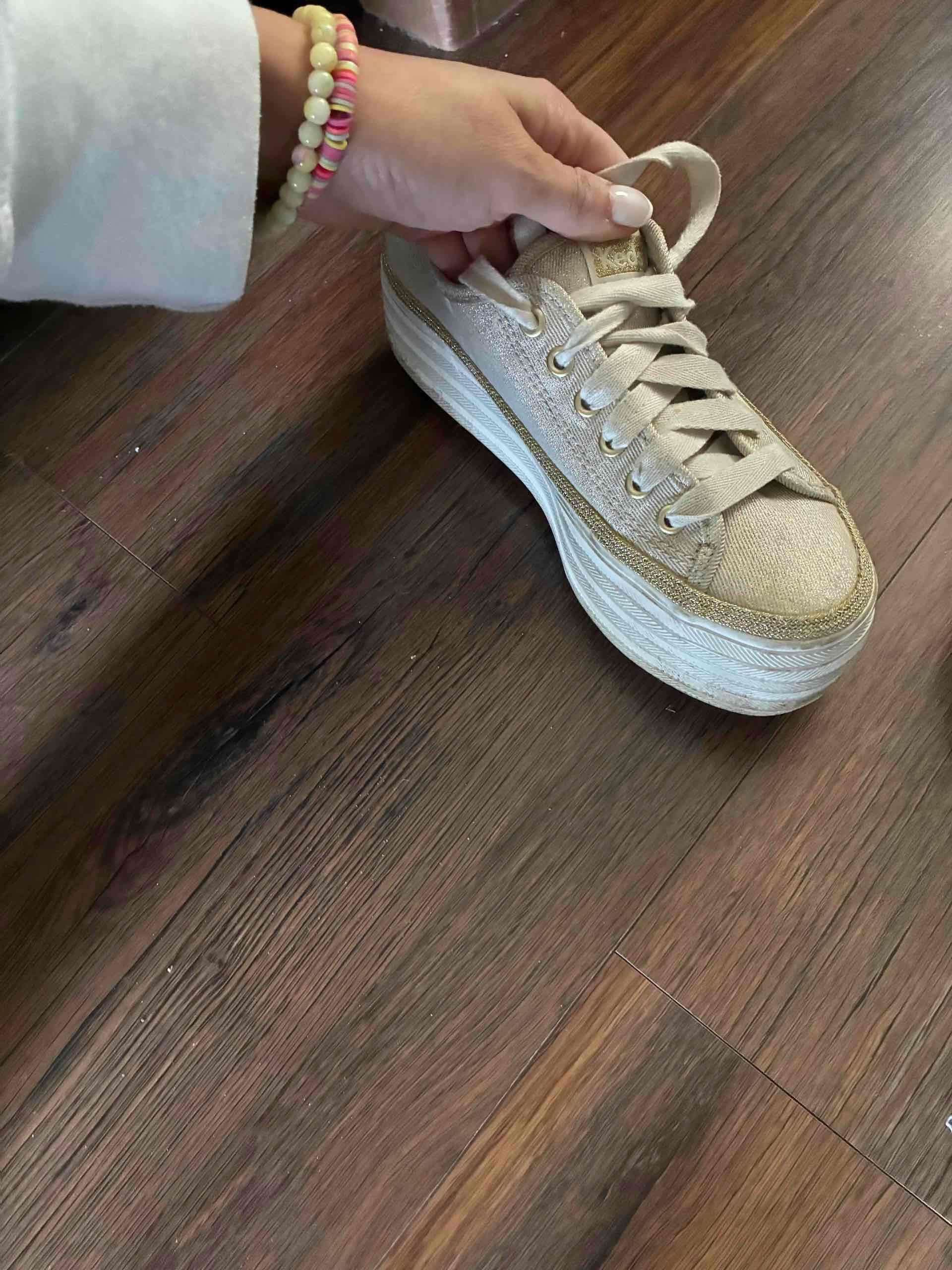 Zapatillas doradas de plataforma keds - miniatura 1