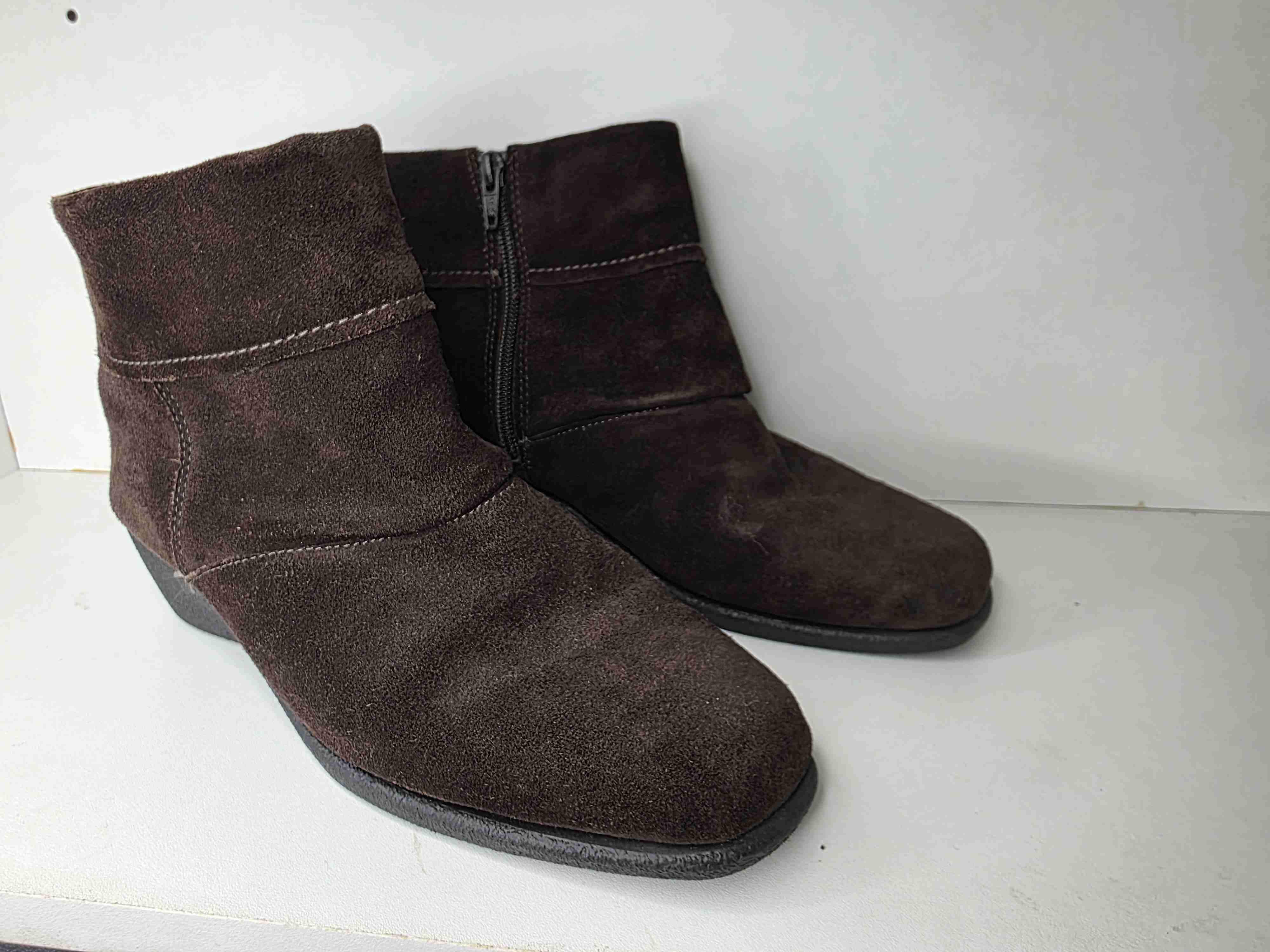 Botines de gamuza marrón - 1