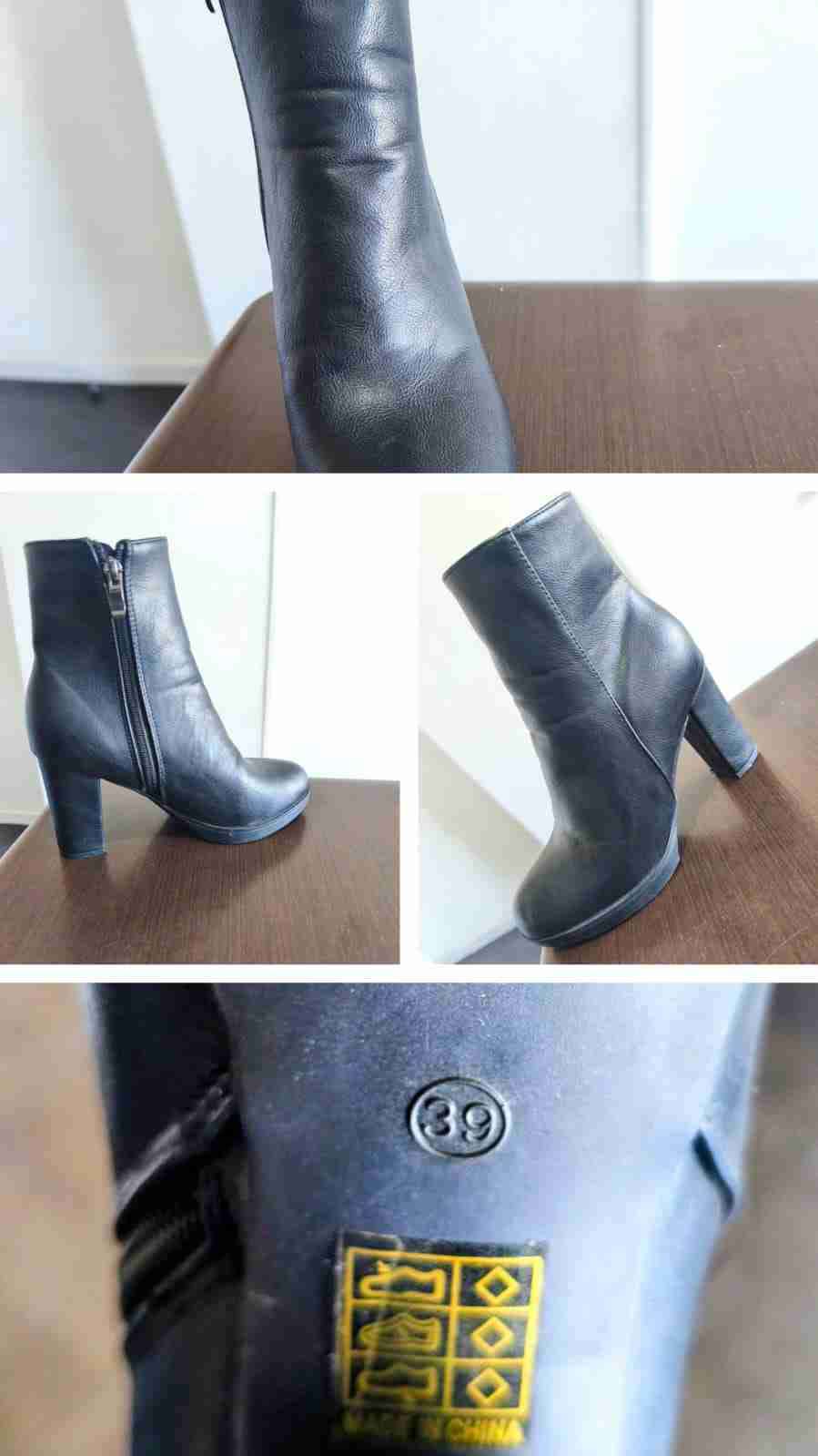 Botines negros de cuero talla 39