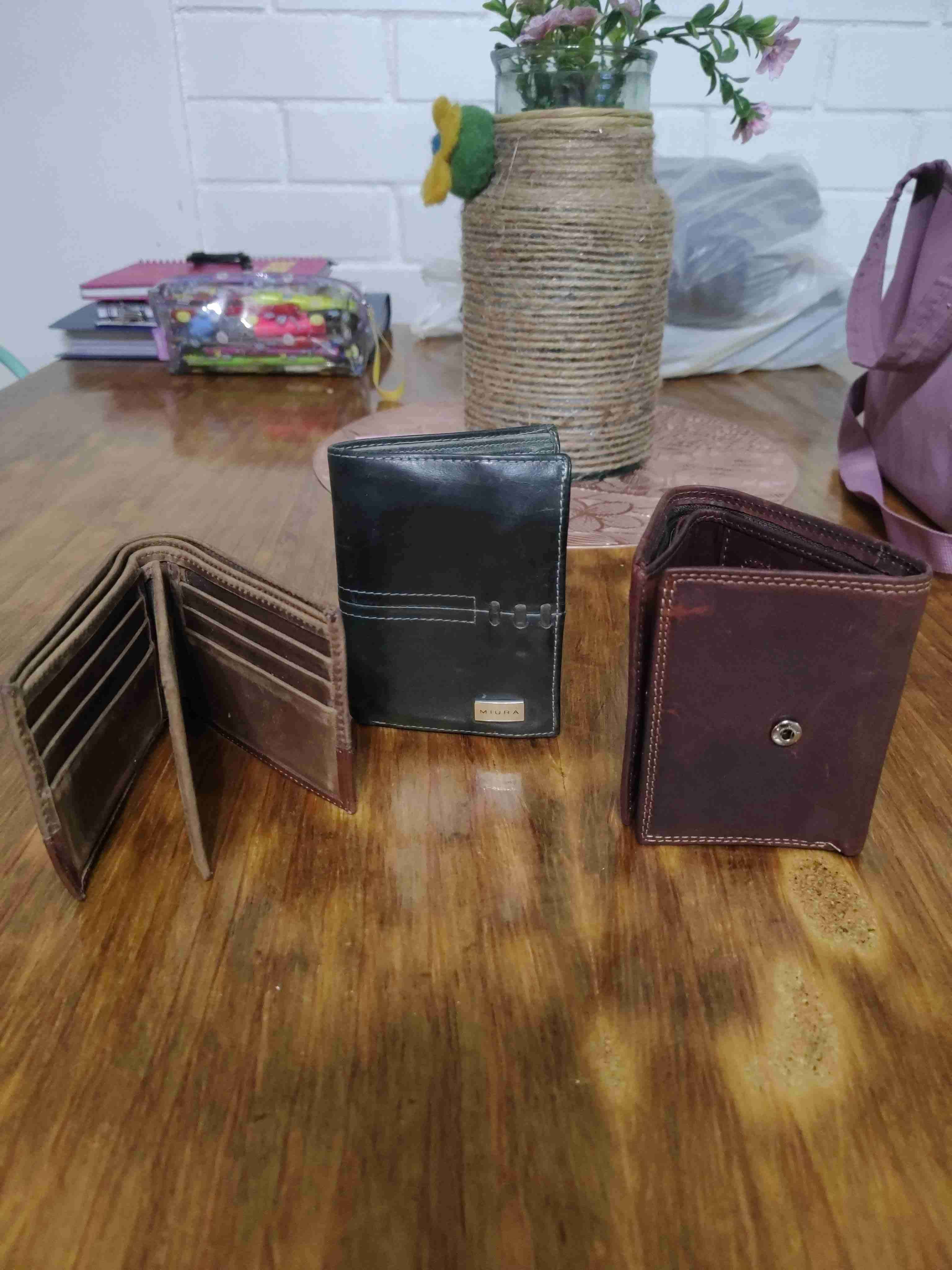 3 Billeteras de cuero negra, café - miniatura 1