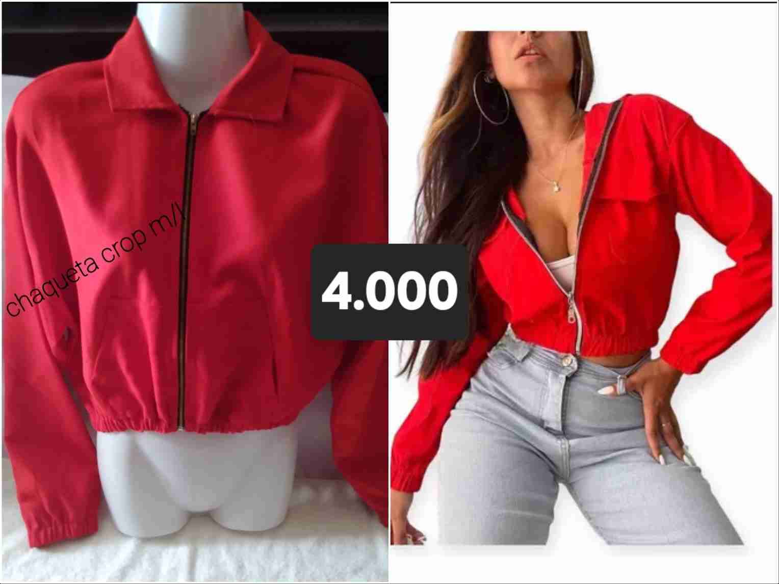 Chaqueta crop roja