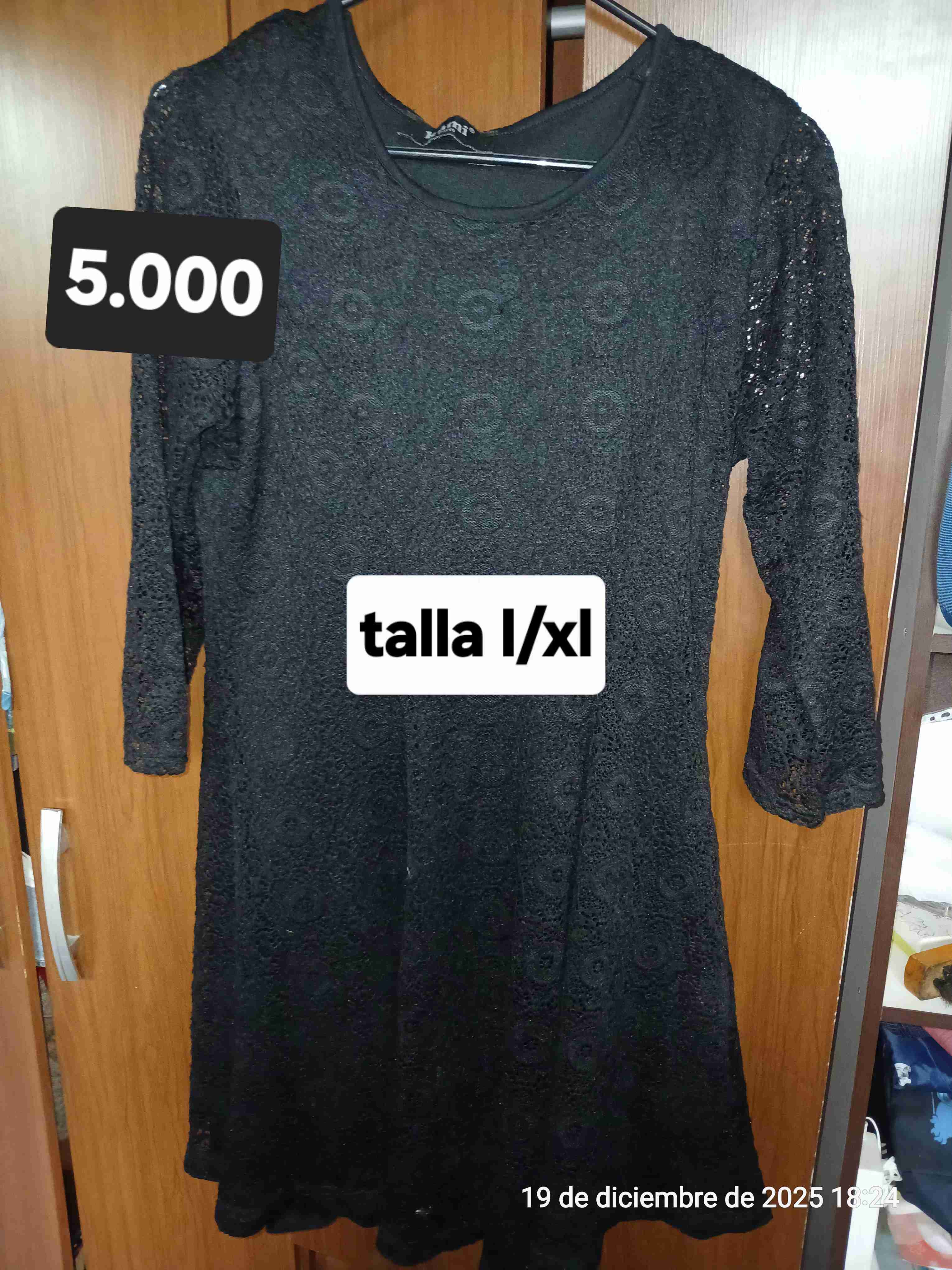 Vestido negro encaje talla L/XL