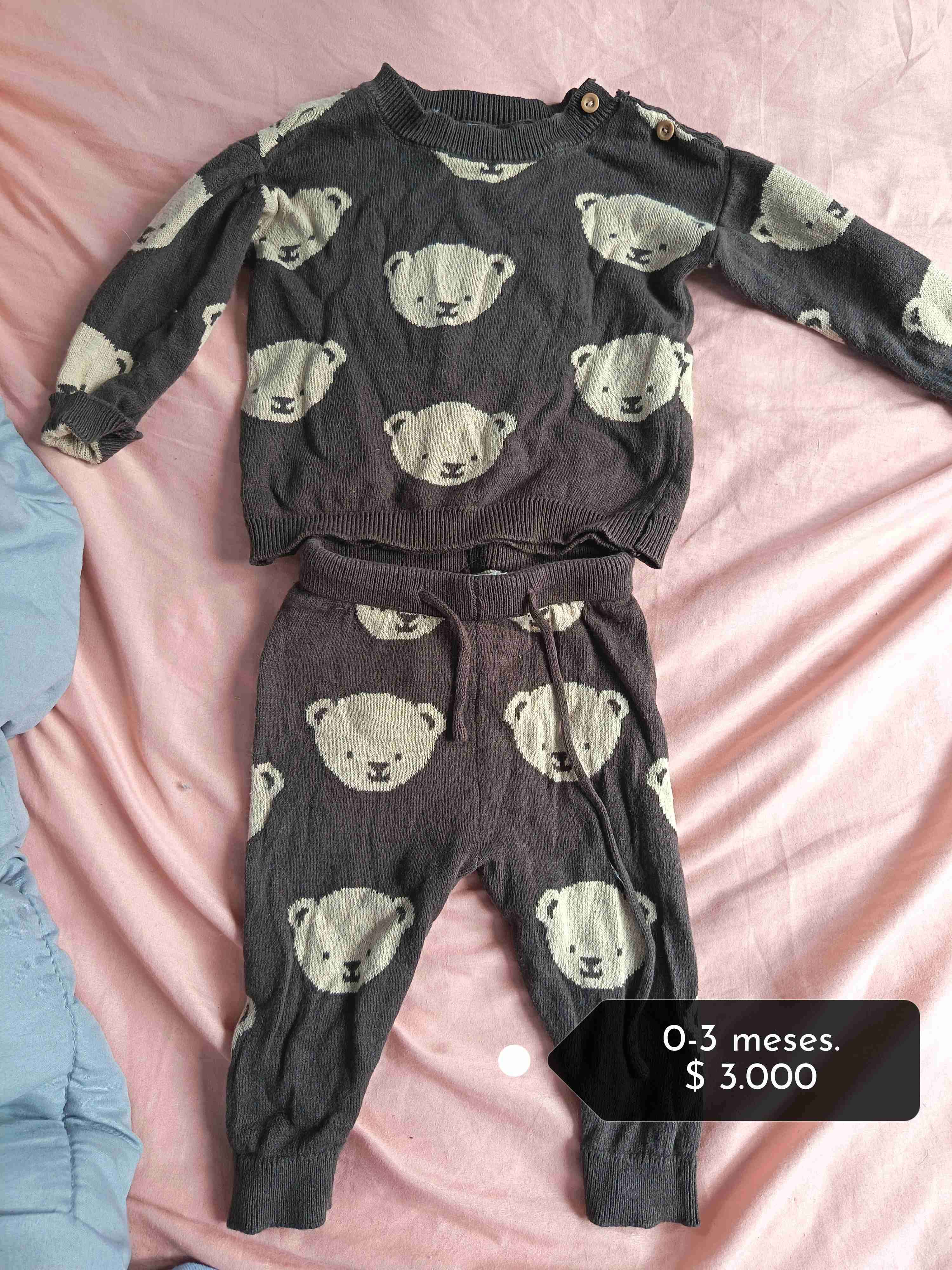 Conjunto bebé ositos gris - 1