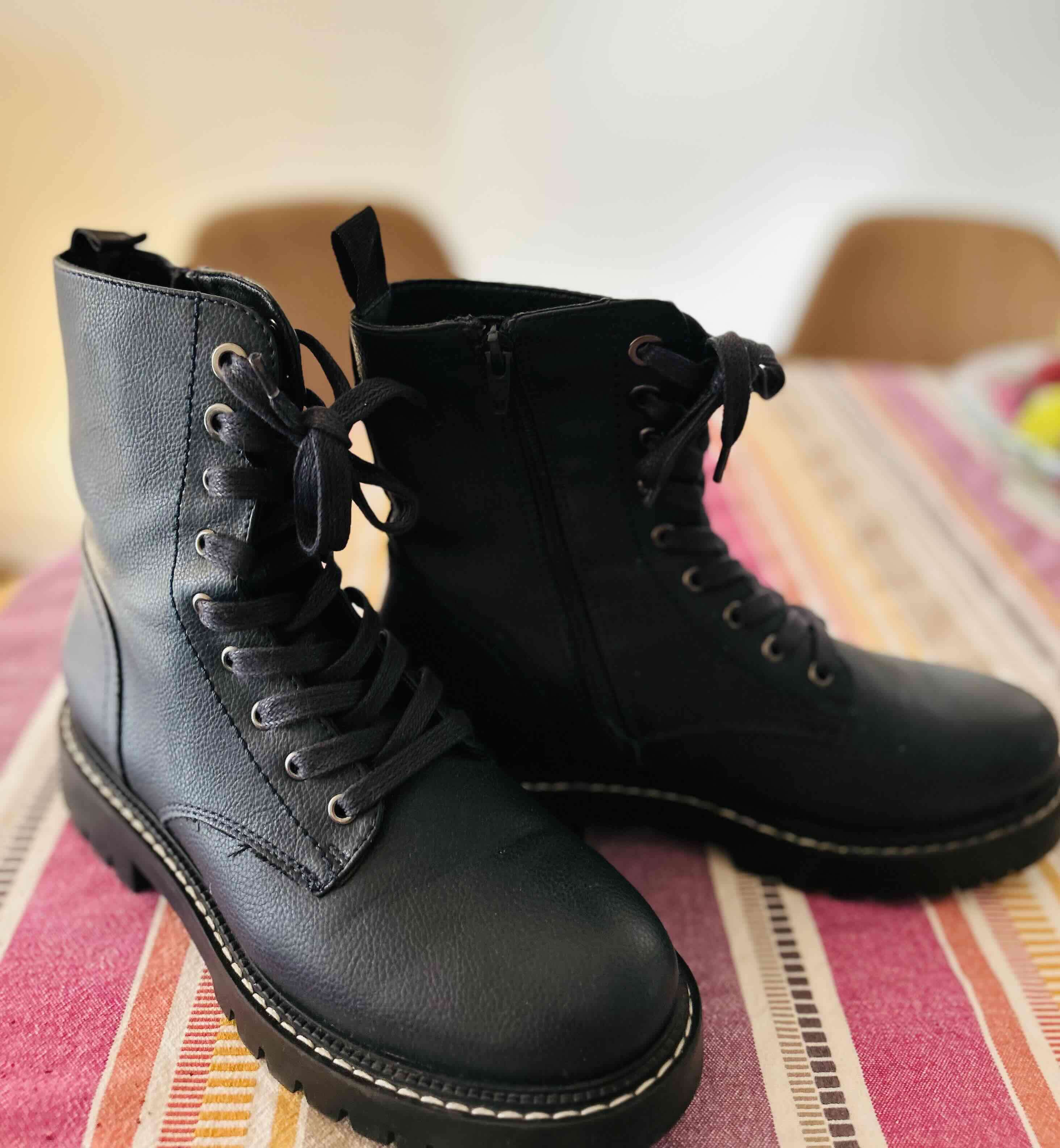 Botas azul  de cuero - miniatura 1