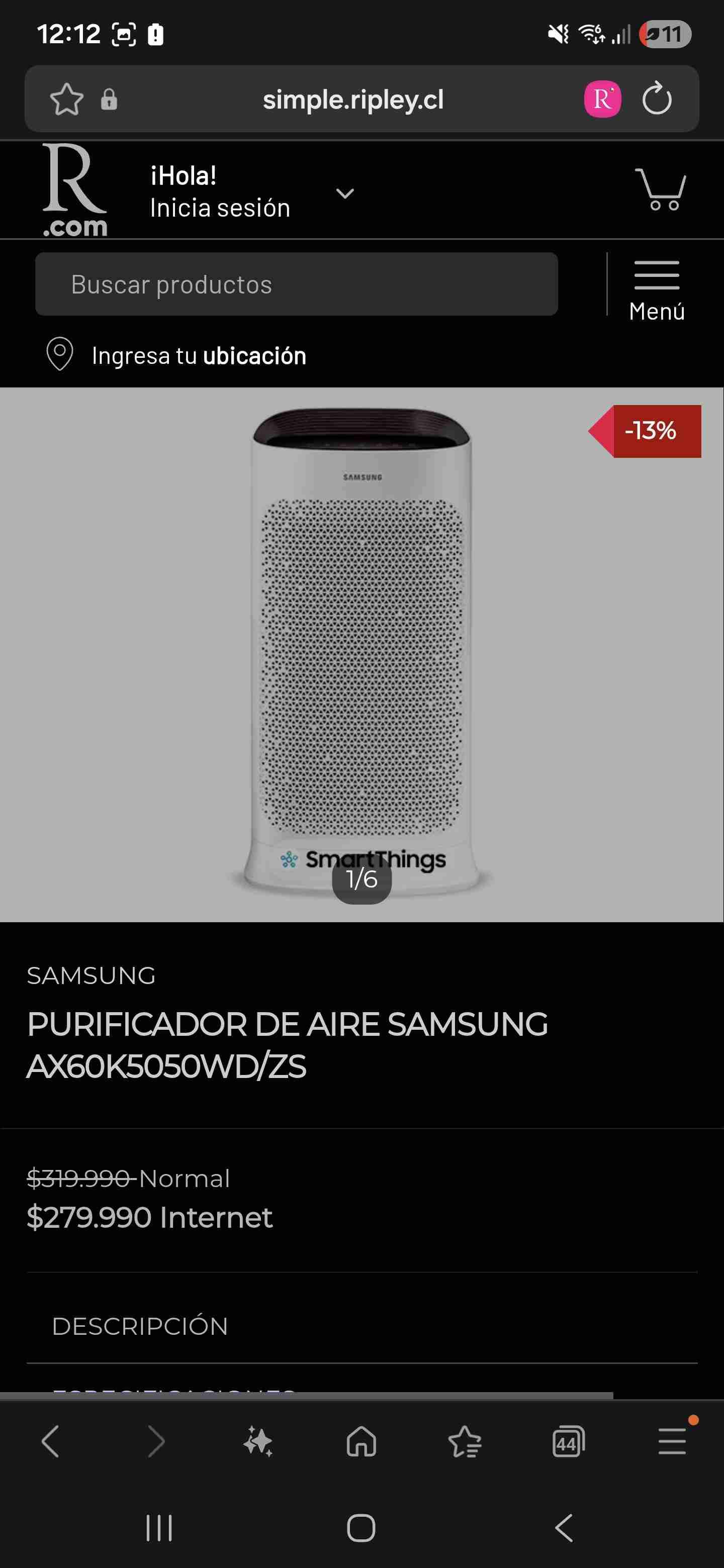 Purificador de aire Samsung - miniatura 1