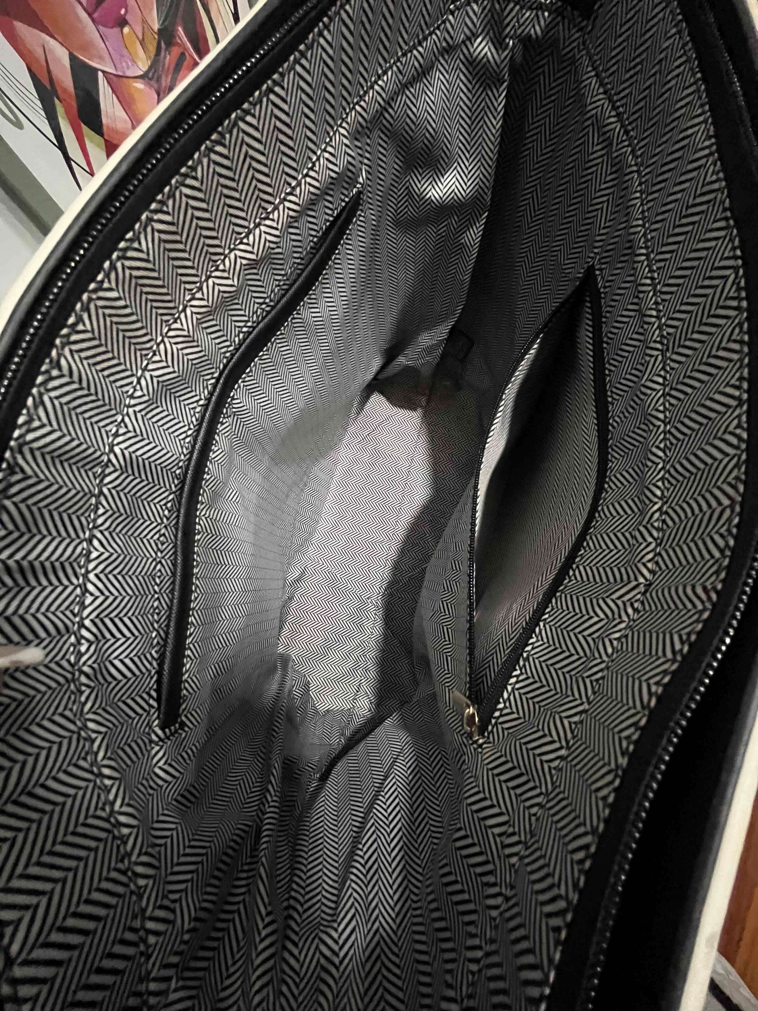 Bolso TOTE grande blanco a rayas - miniatura 4