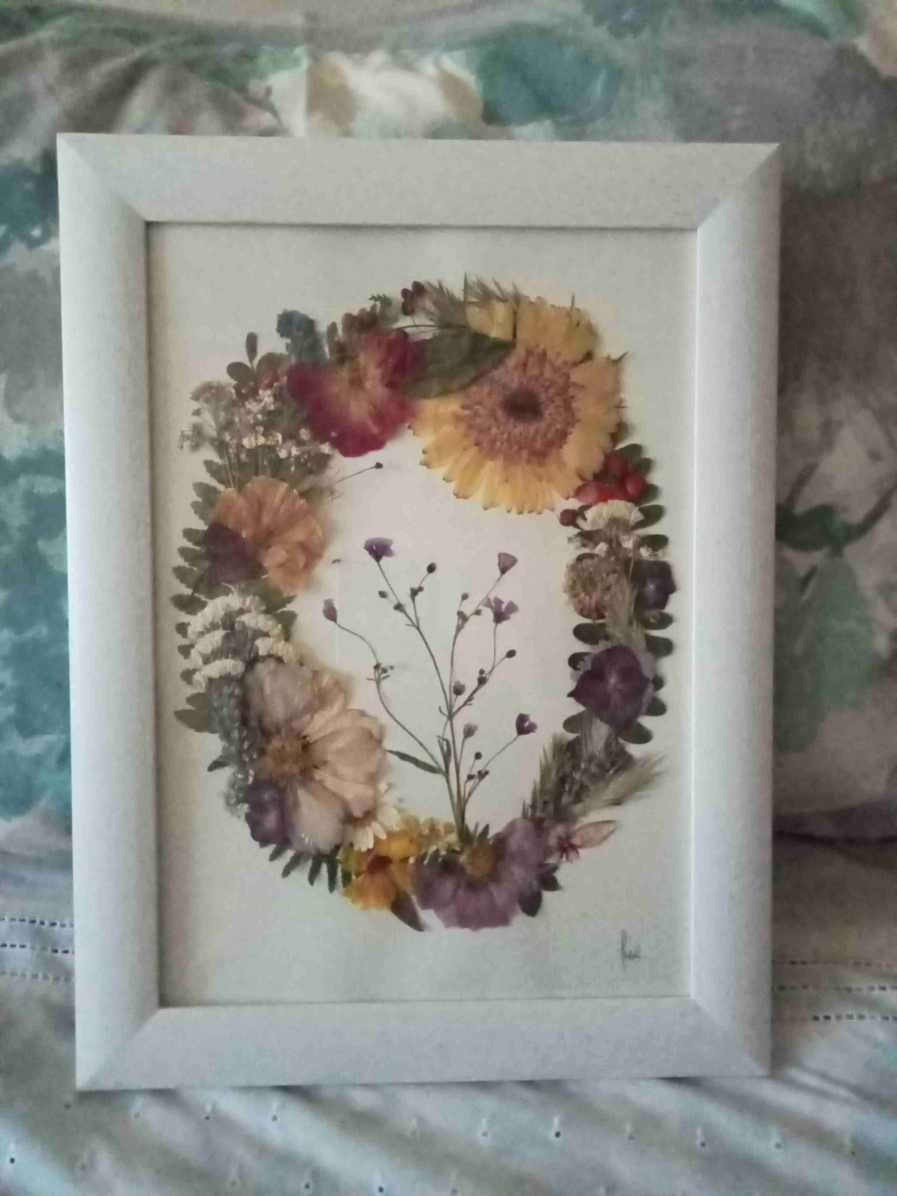 Cuadro con flores prensadas - miniatura 1