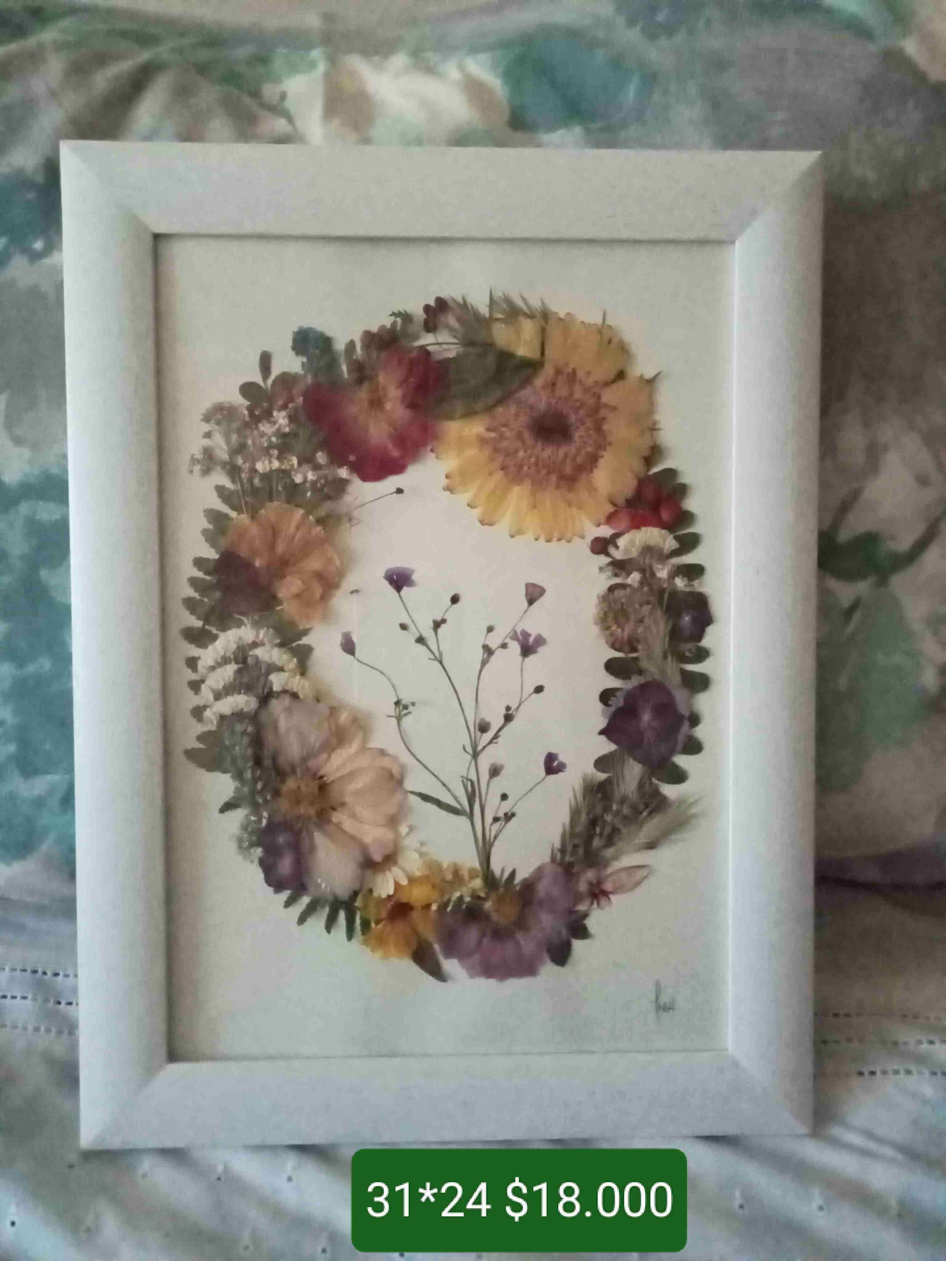 Cuadro con flores prensadas - miniatura 2