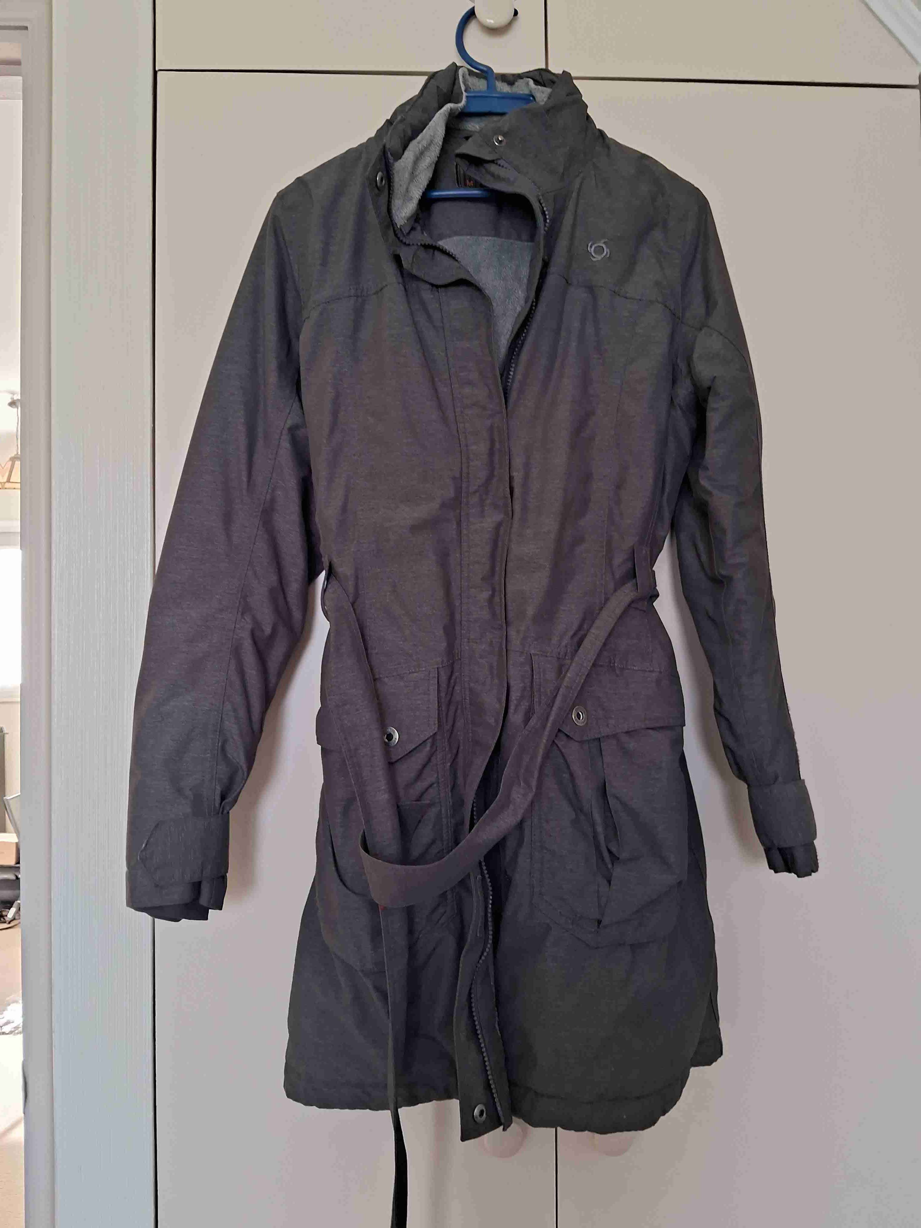 Parka larga gris con capucha - miniatura 2