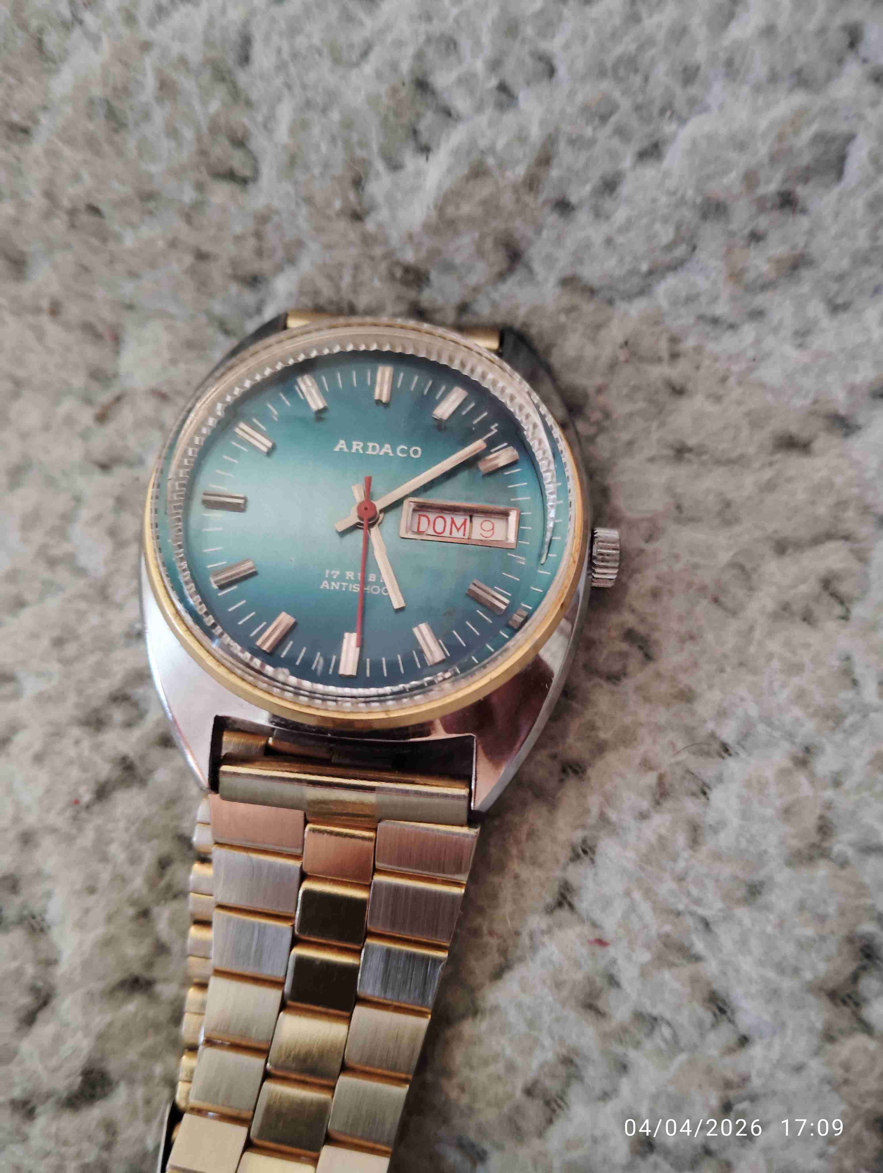 Reloj Ardaco vintage acero dorado - miniatura 1