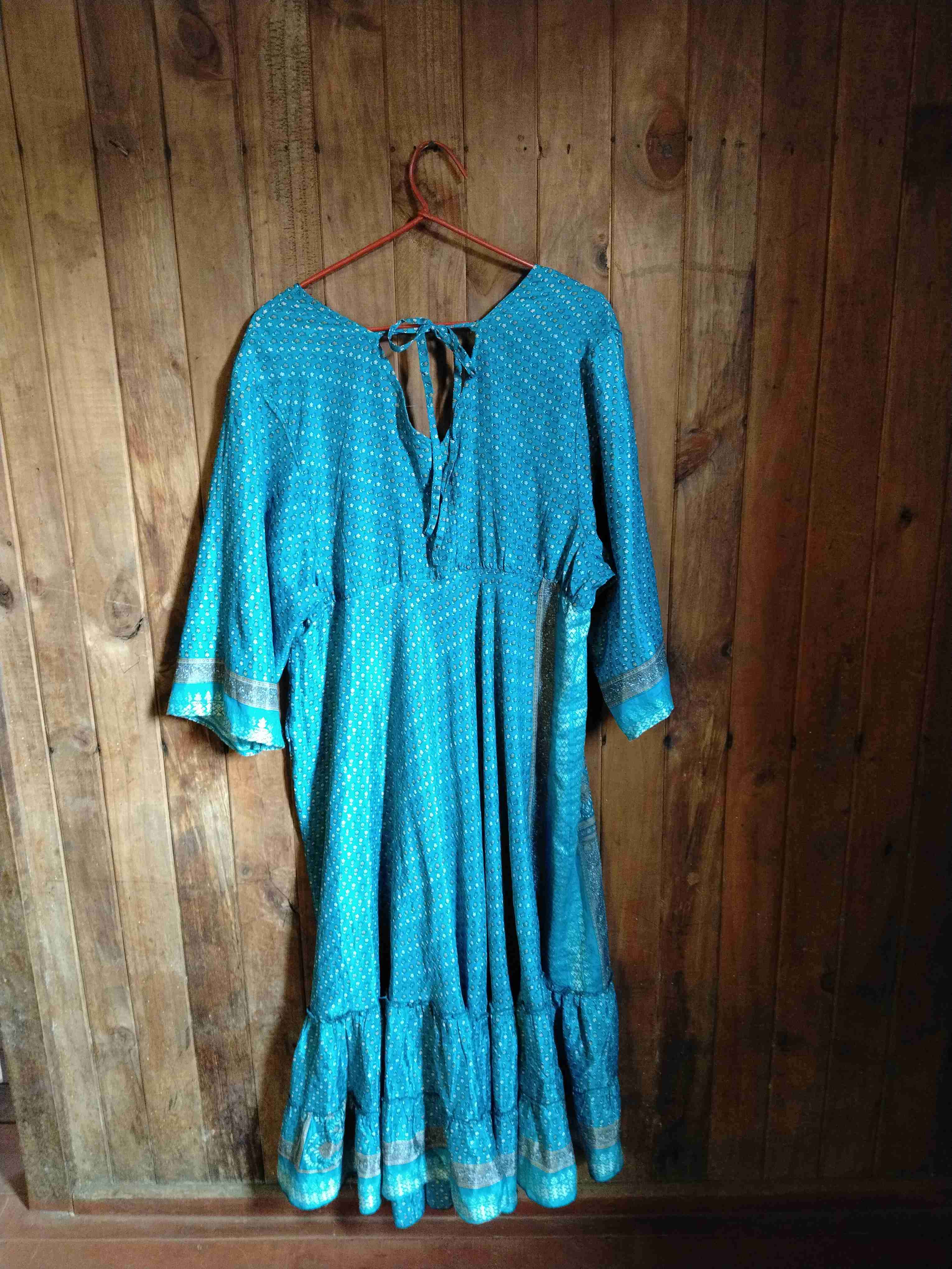 Vestido boho azul estampado - miniatura 2