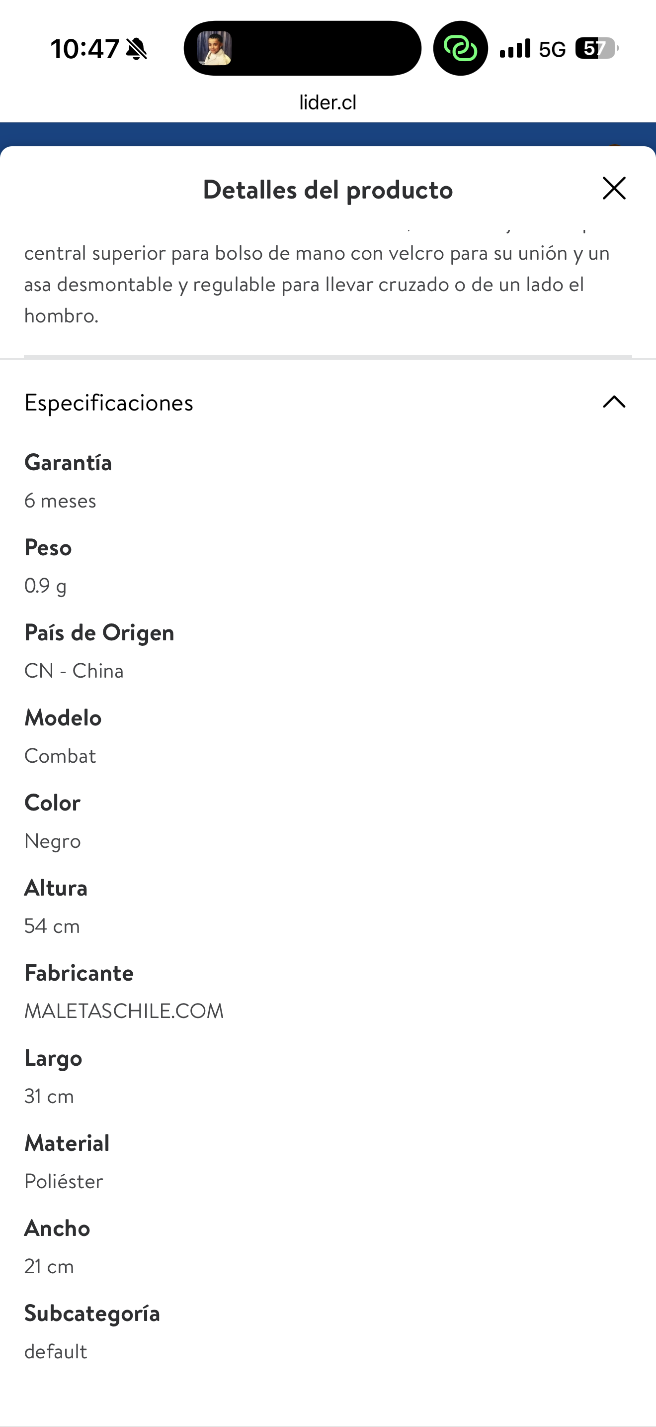 Bolso deportivo Wilson negro con etiquetas - miniatura 3