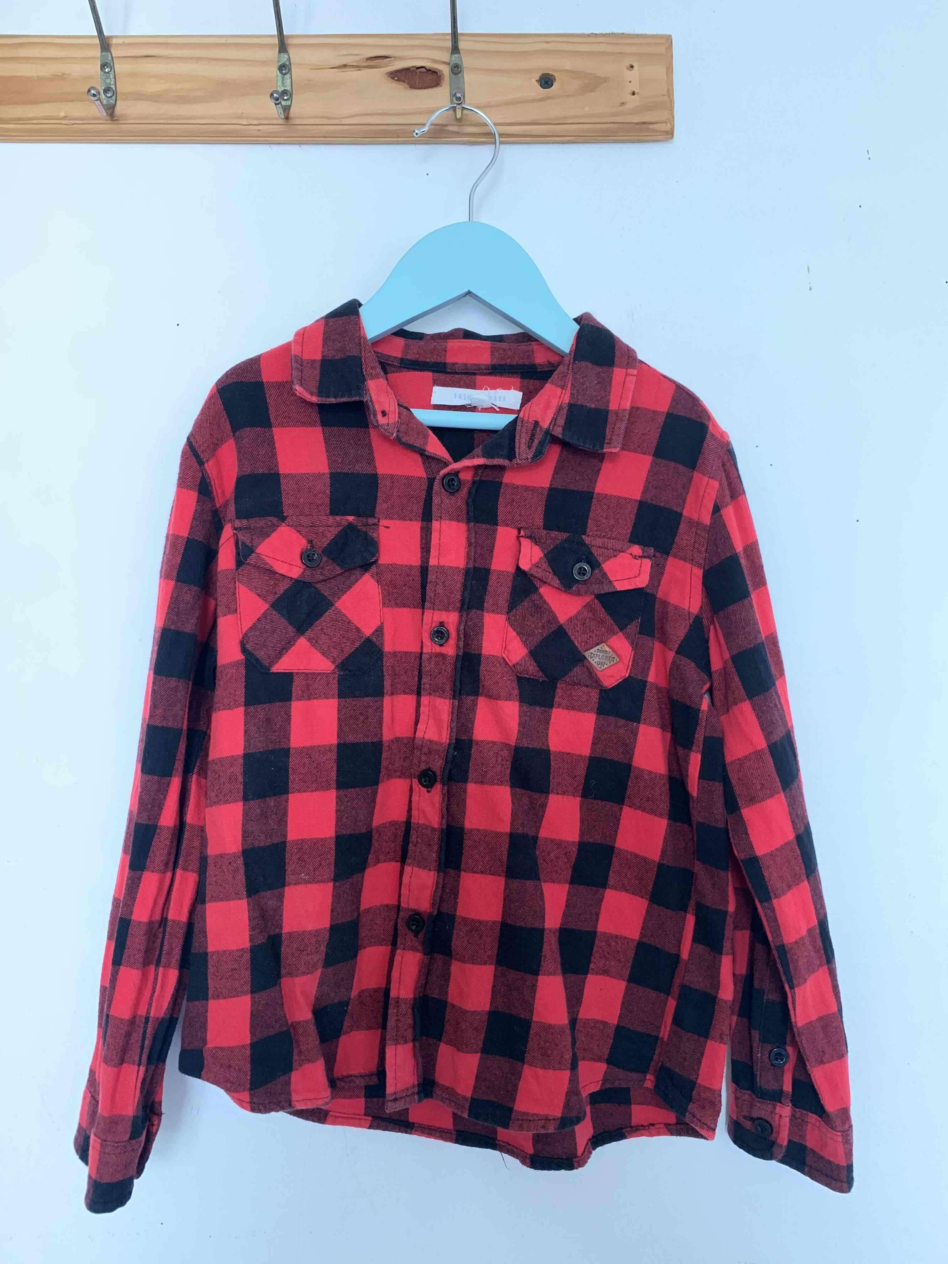 Camisa a cuadros roja y negra - miniatura 1