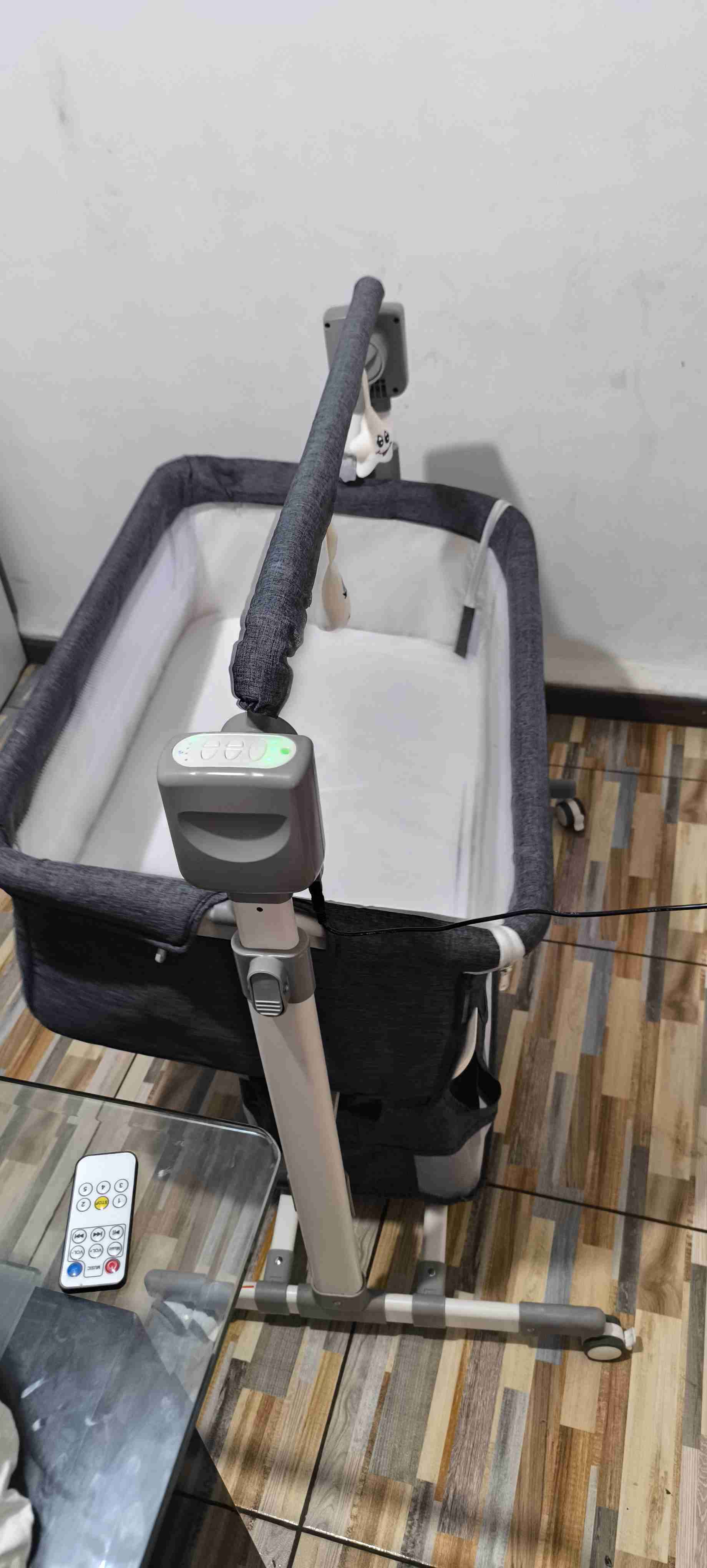 Cuna colecho gris LuBabycas mecedora 5 velocidades - miniatura 3