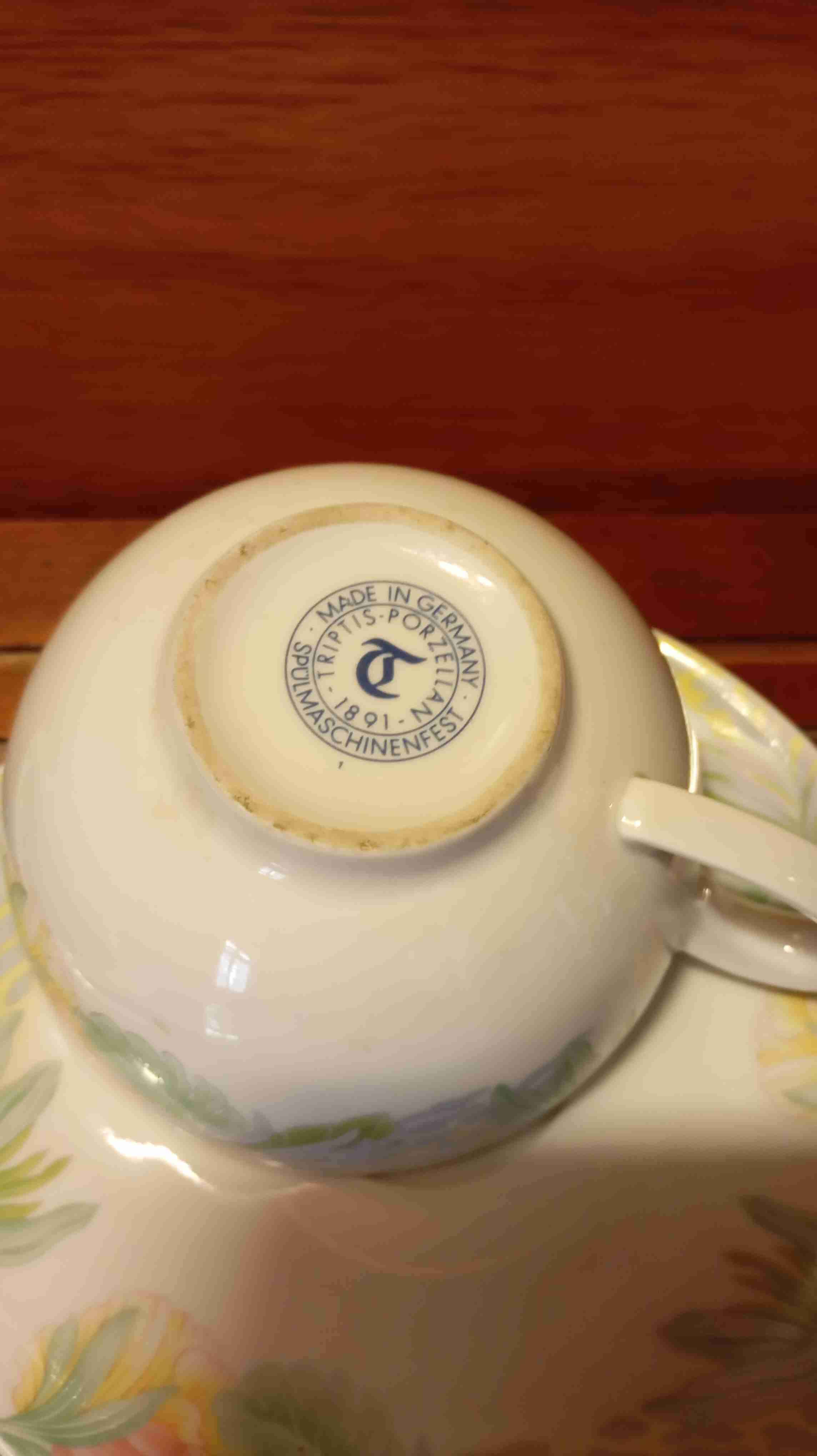 Duo de tazas de porcelana floral - miniatura 4