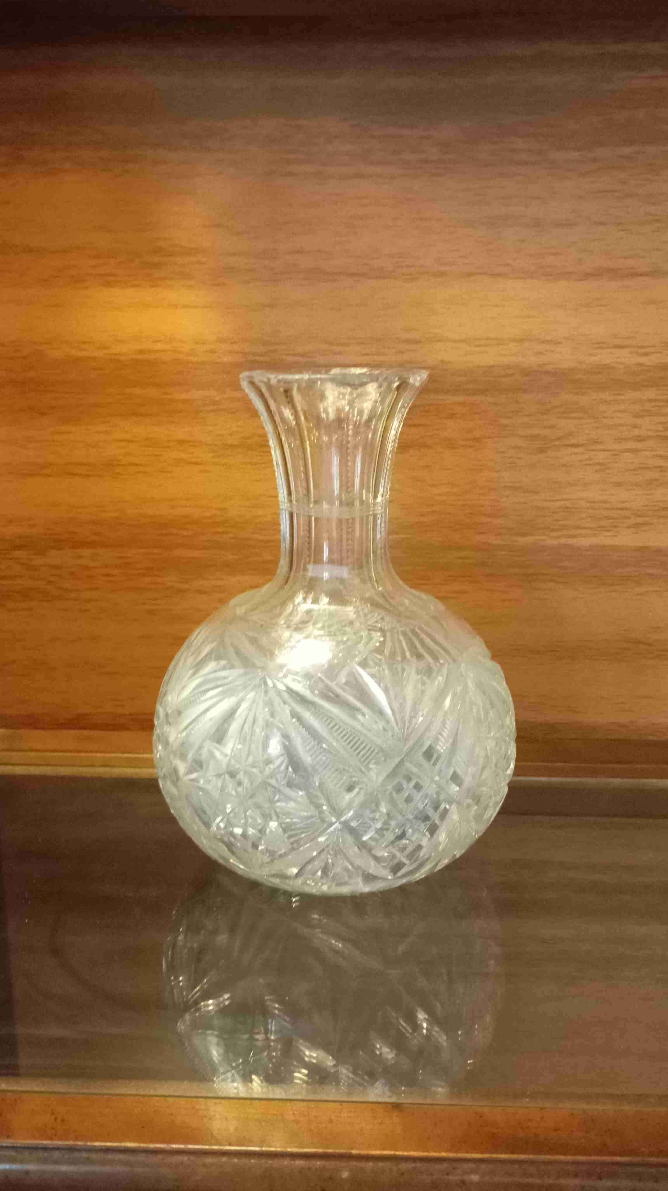 Decantador de cristal checoslovaco - miniatura 1