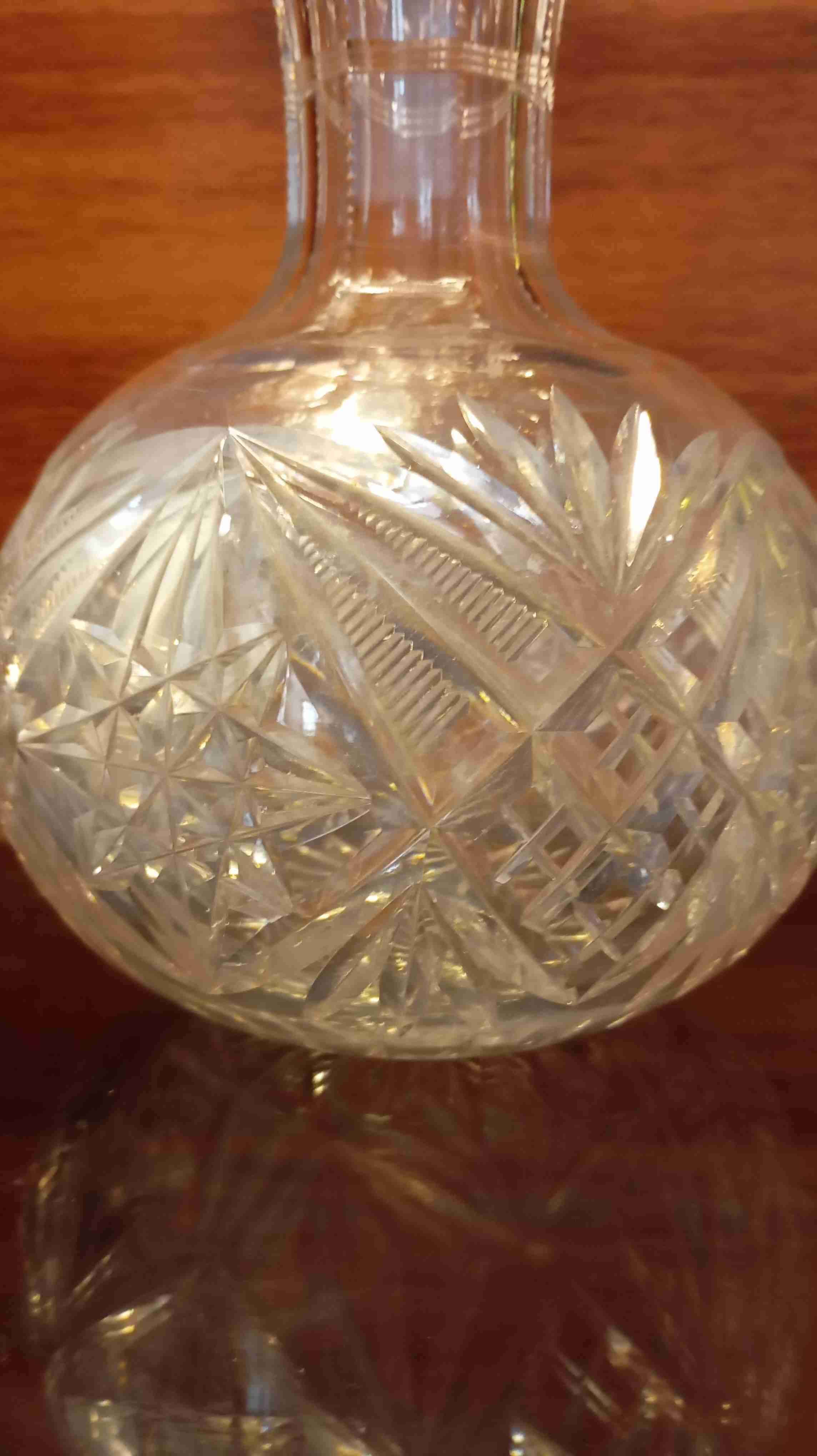 Decantador de cristal checoslovaco - miniatura 2