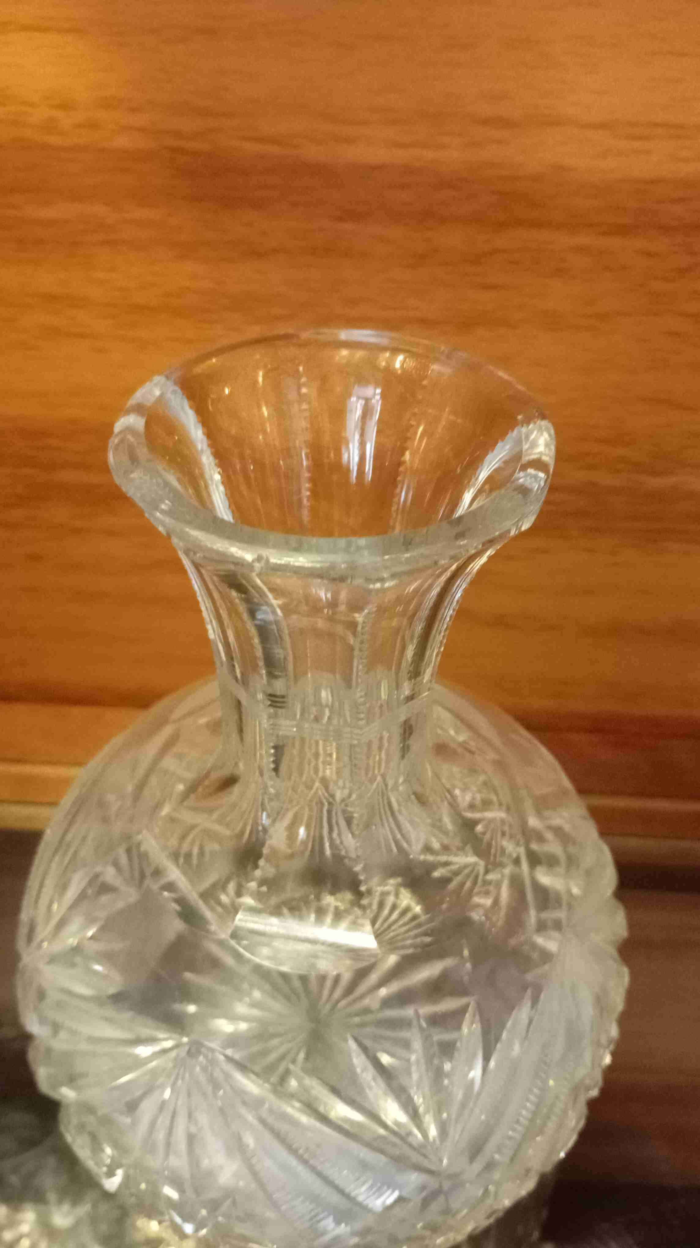 Decantador de cristal checoslovaco - miniatura 3