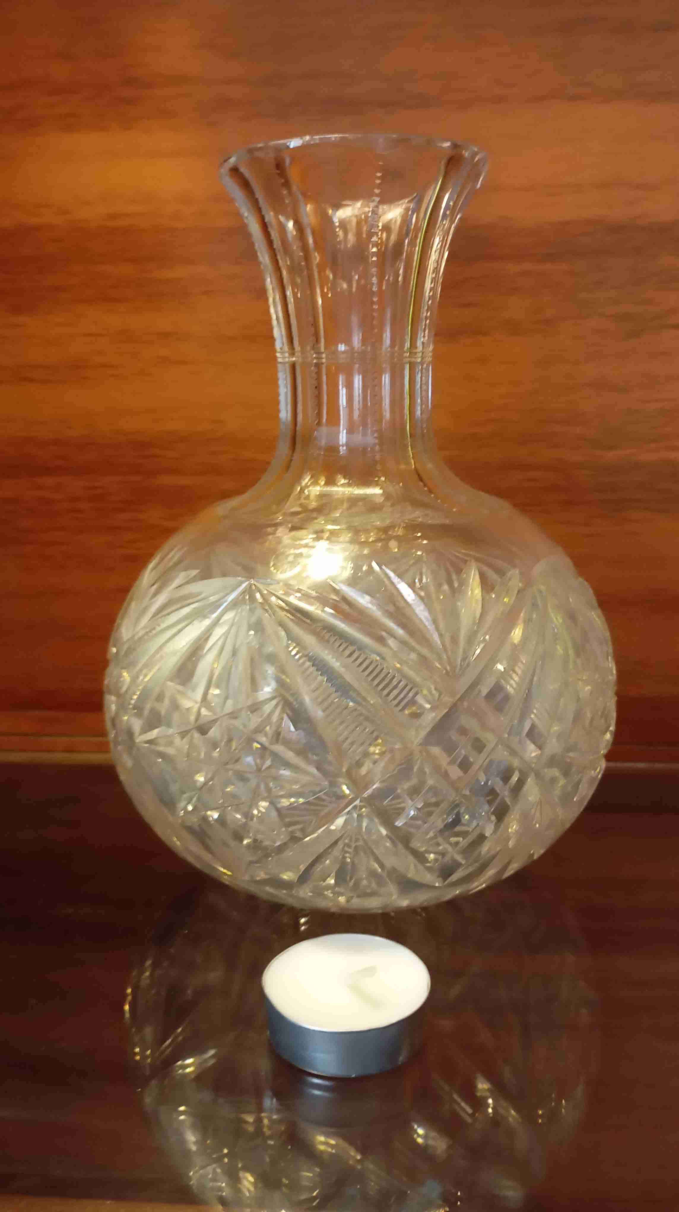 Decantador de cristal checoslovaco - miniatura 4