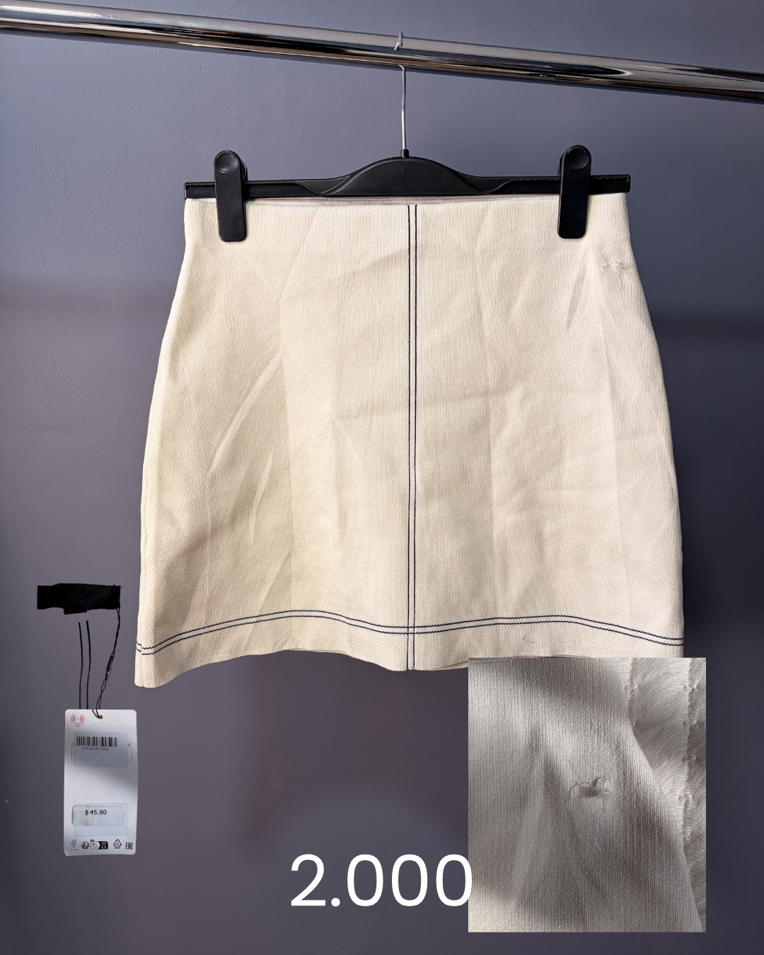 Falda blanco estilo casual - miniatura 2