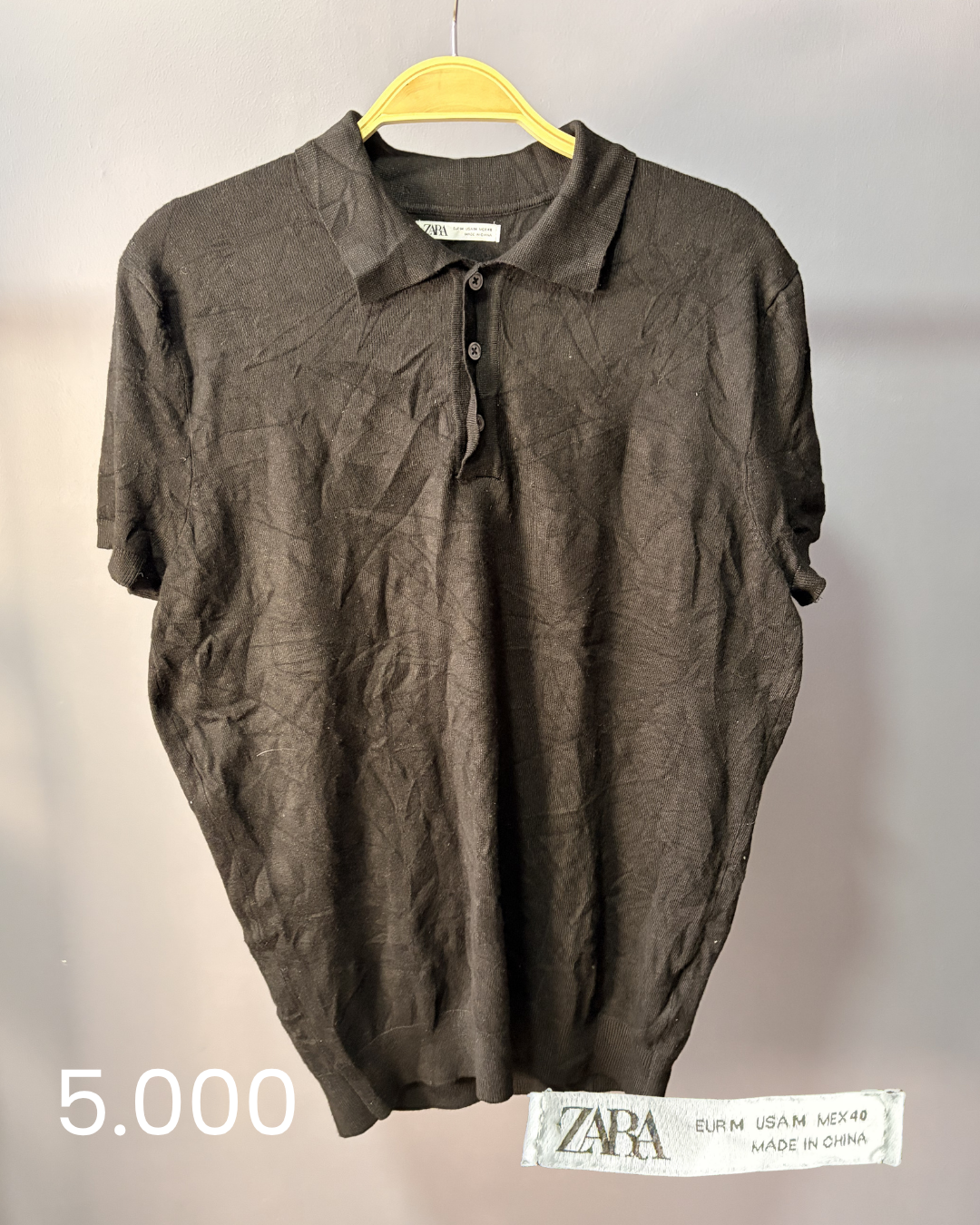 Polera negra de algodón - miniatura 2