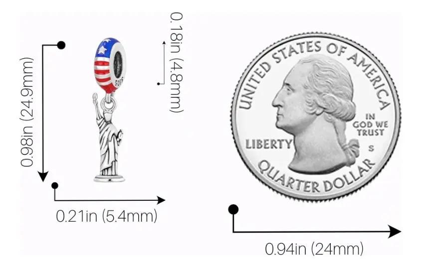 Charm Estatua de la Libertad EEUU USA  🇺🇸✨ - miniatura 2