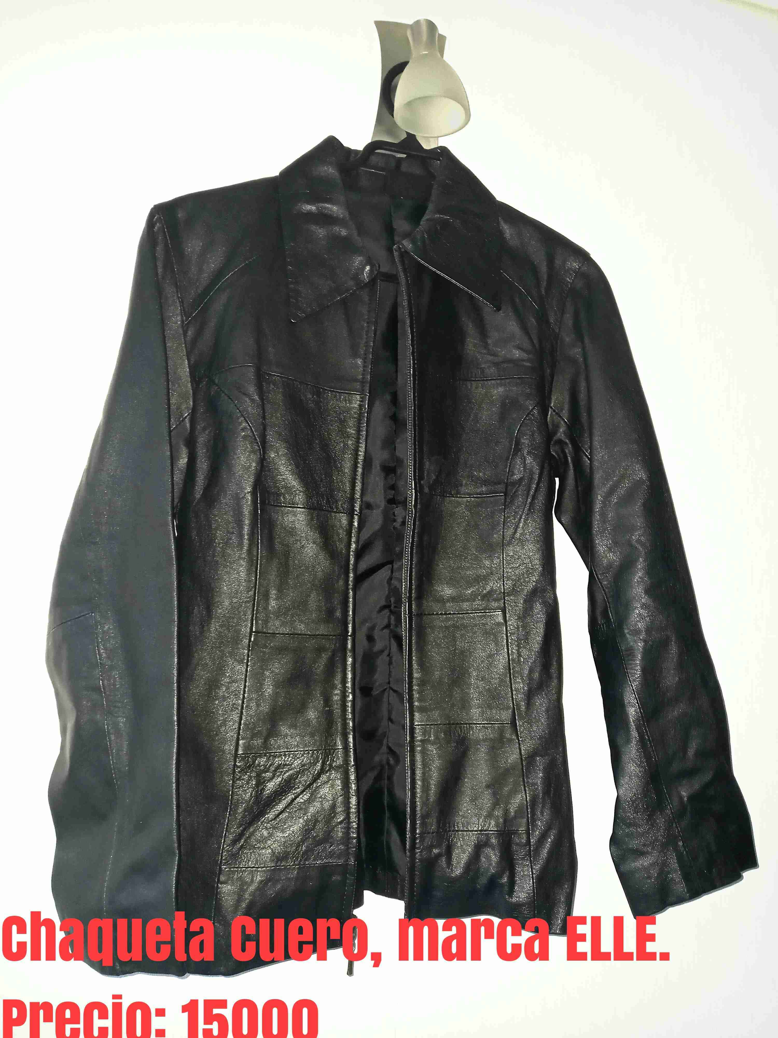 Chaqueta de cuero negra ELLE - miniatura 1