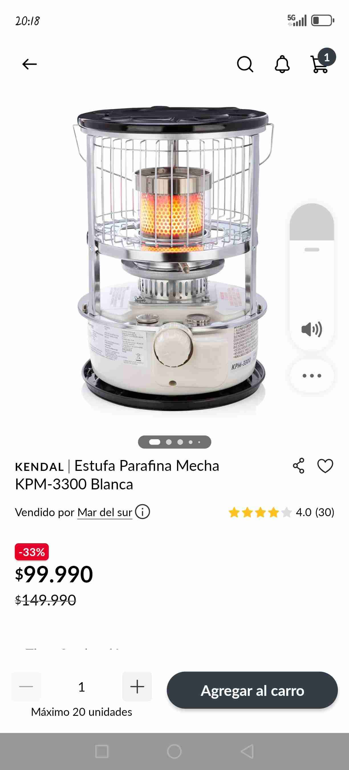 Calefactor a parafina en buen estado - miniatura 4