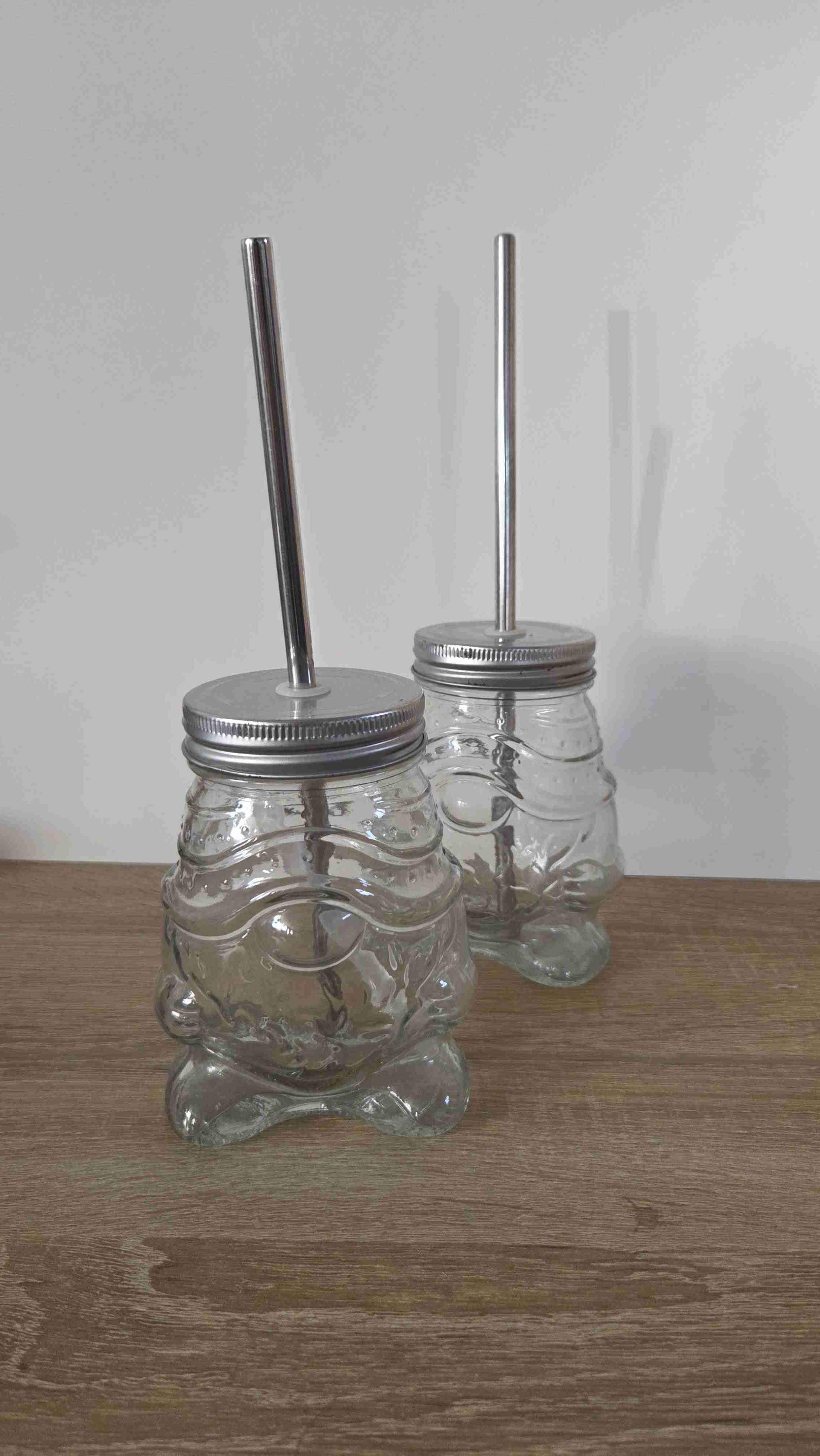 Frascos de vidrio con tapa y bombilla - miniatura 1