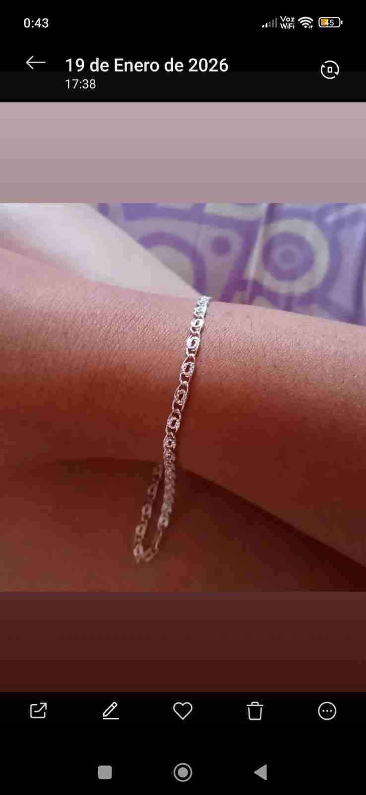 Pulsera cadena plata brillante - miniatura 1