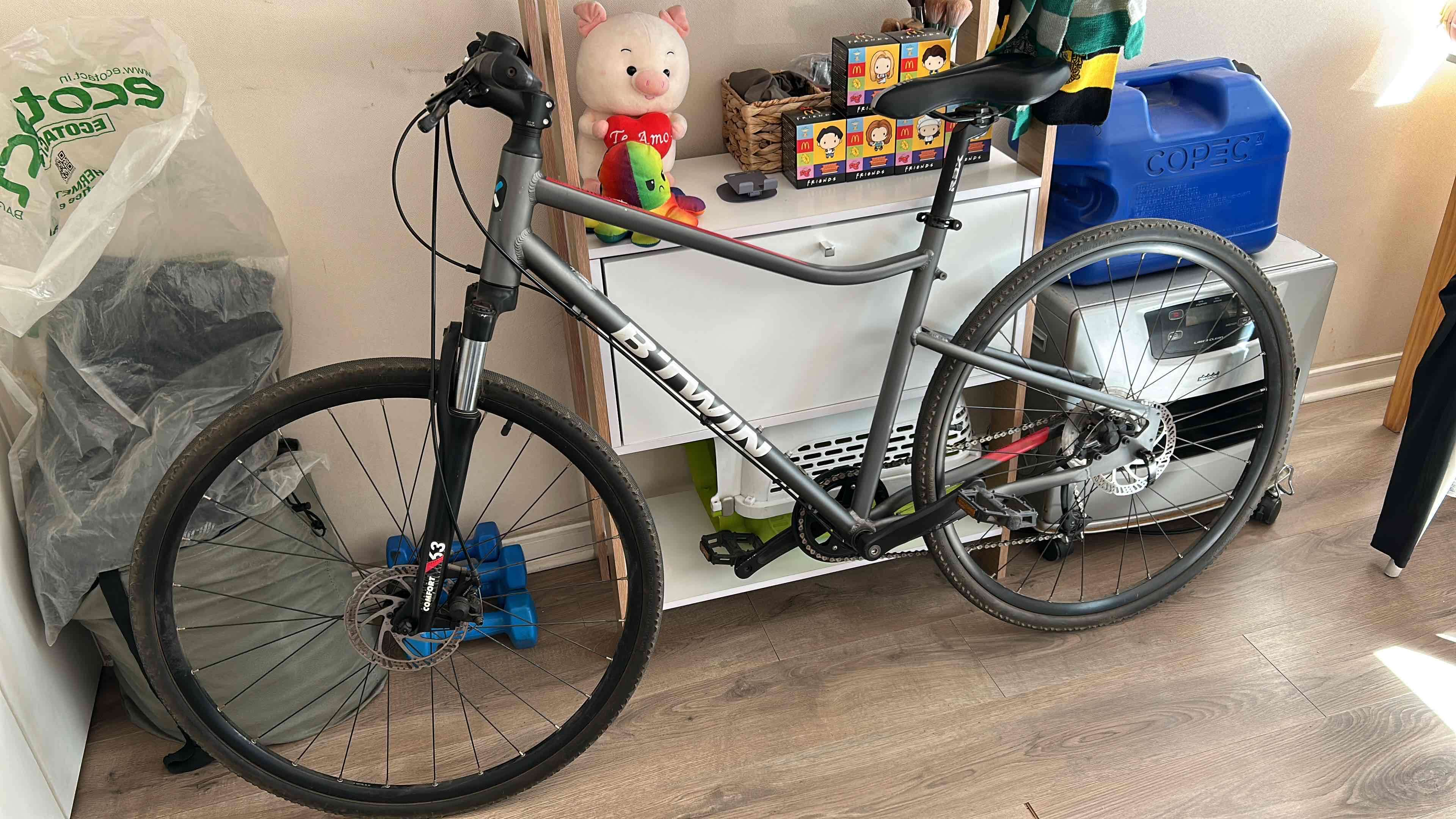 Bicicleta BTWIN gris para adulto - miniatura 1