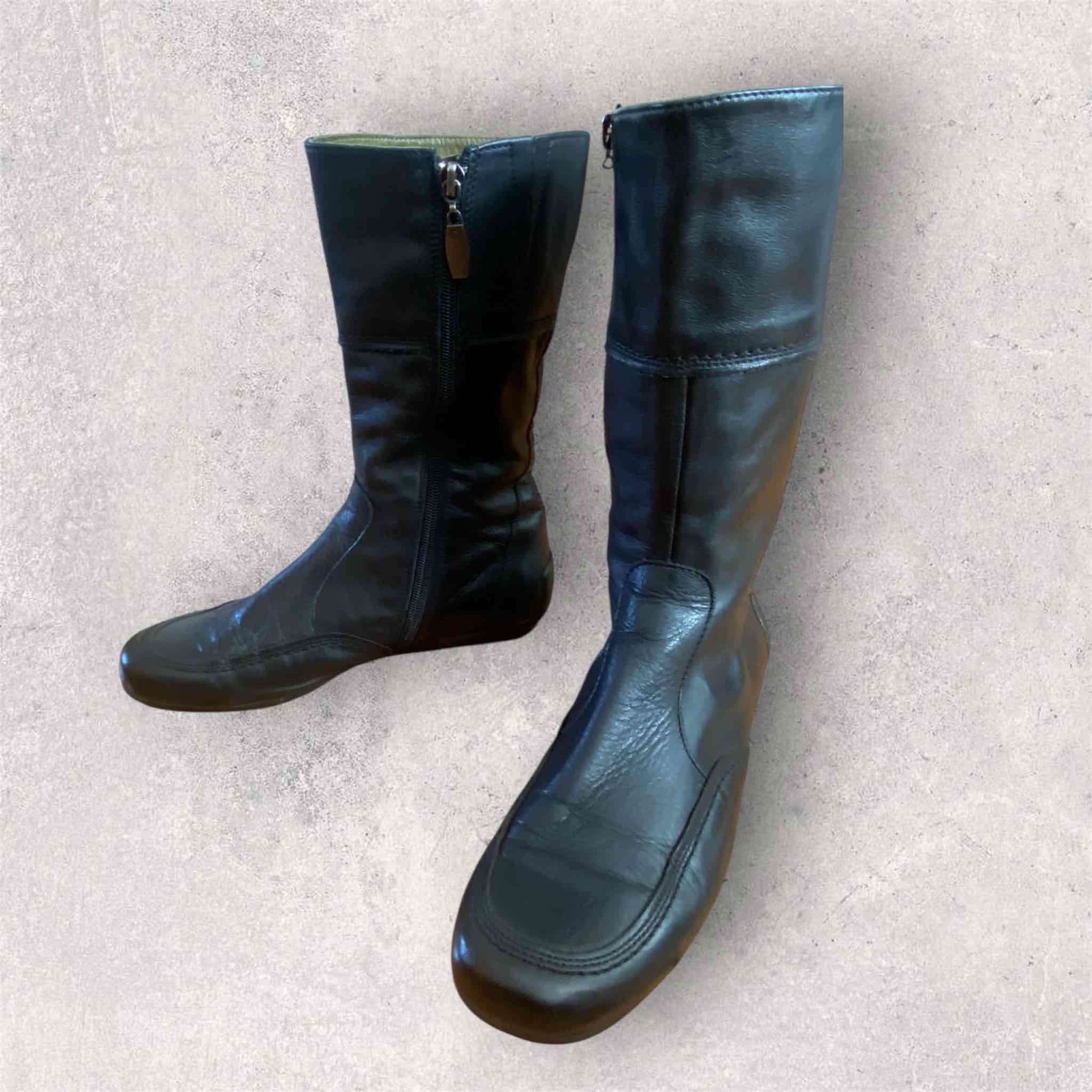 Tommy Hilfiger / Botas de cuero negras - 2