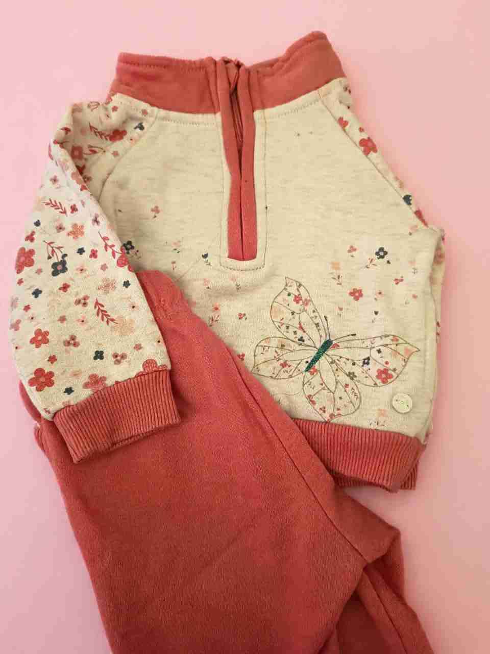Conjunto infantil Pillin floral coral talla 6M - miniatura 1