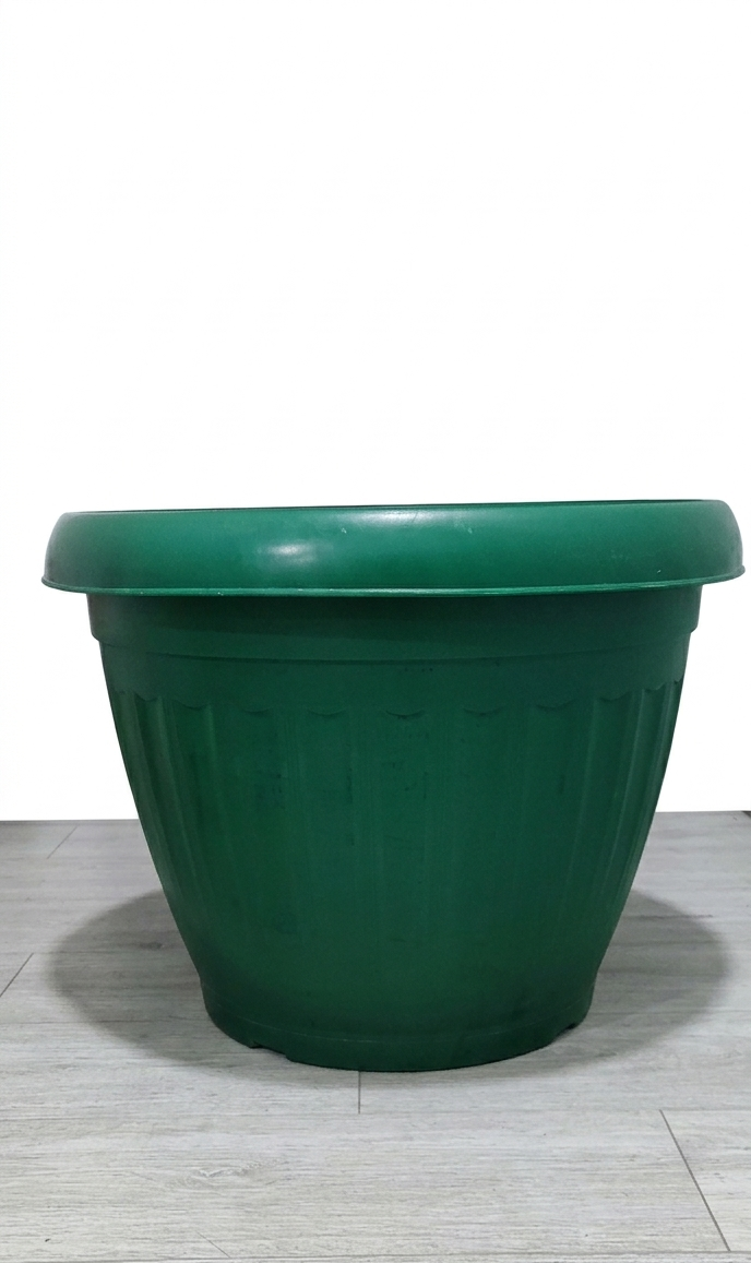 Macetero plástico verde grande - miniatura 3