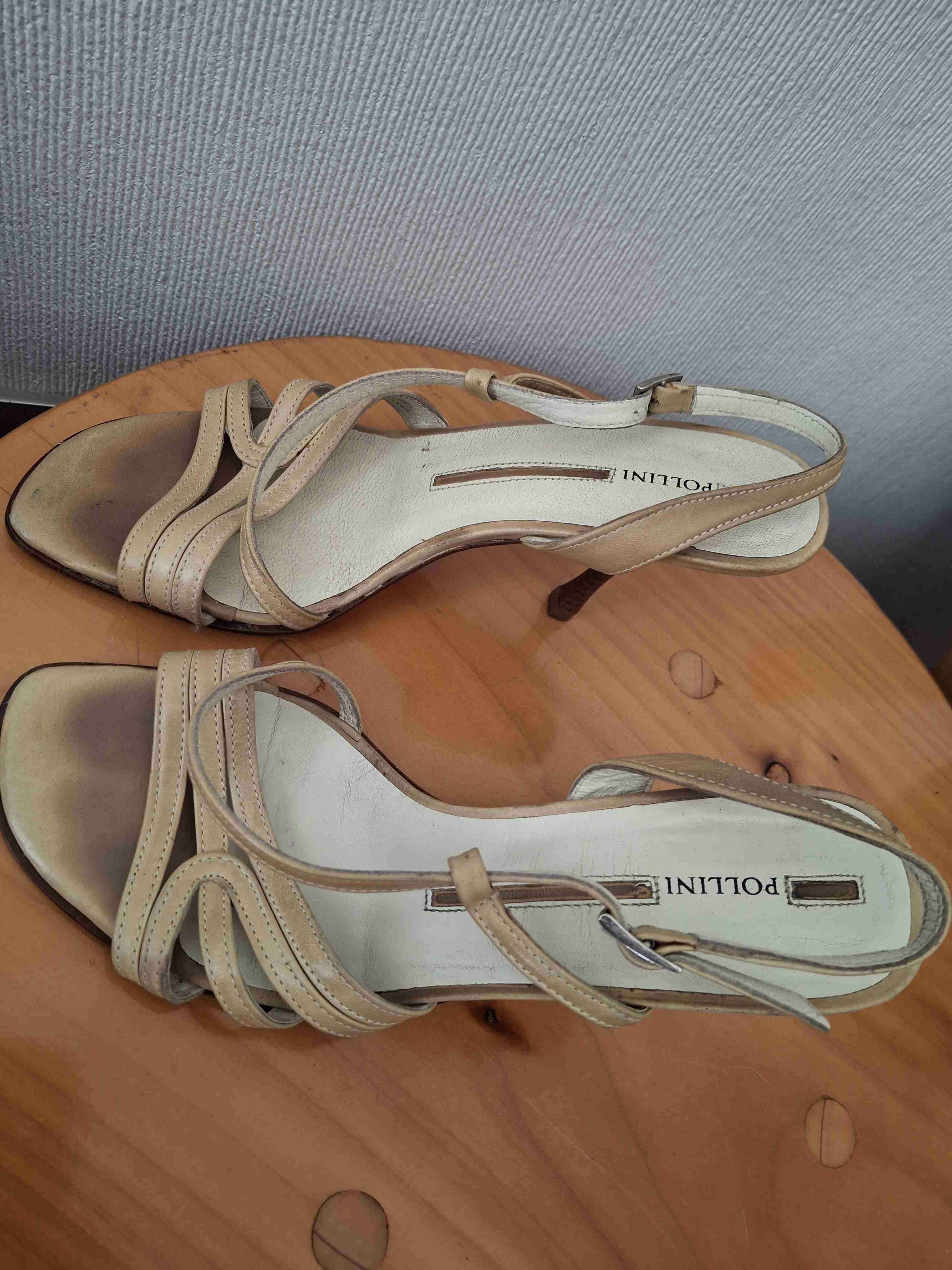 Sandalias de tacón Pollini beige - miniatura 3