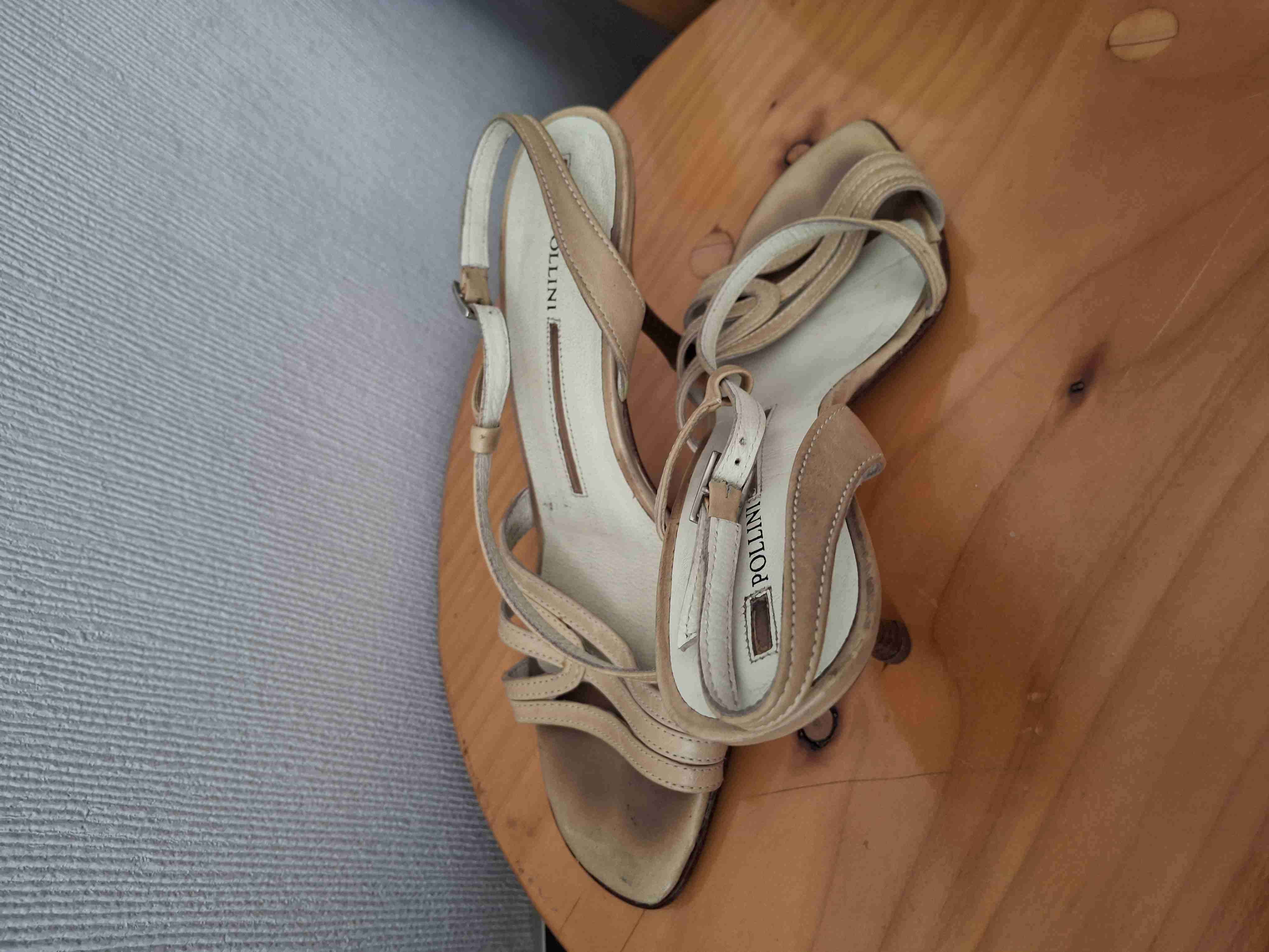 Sandalias de tacón Pollini beige - miniatura 4