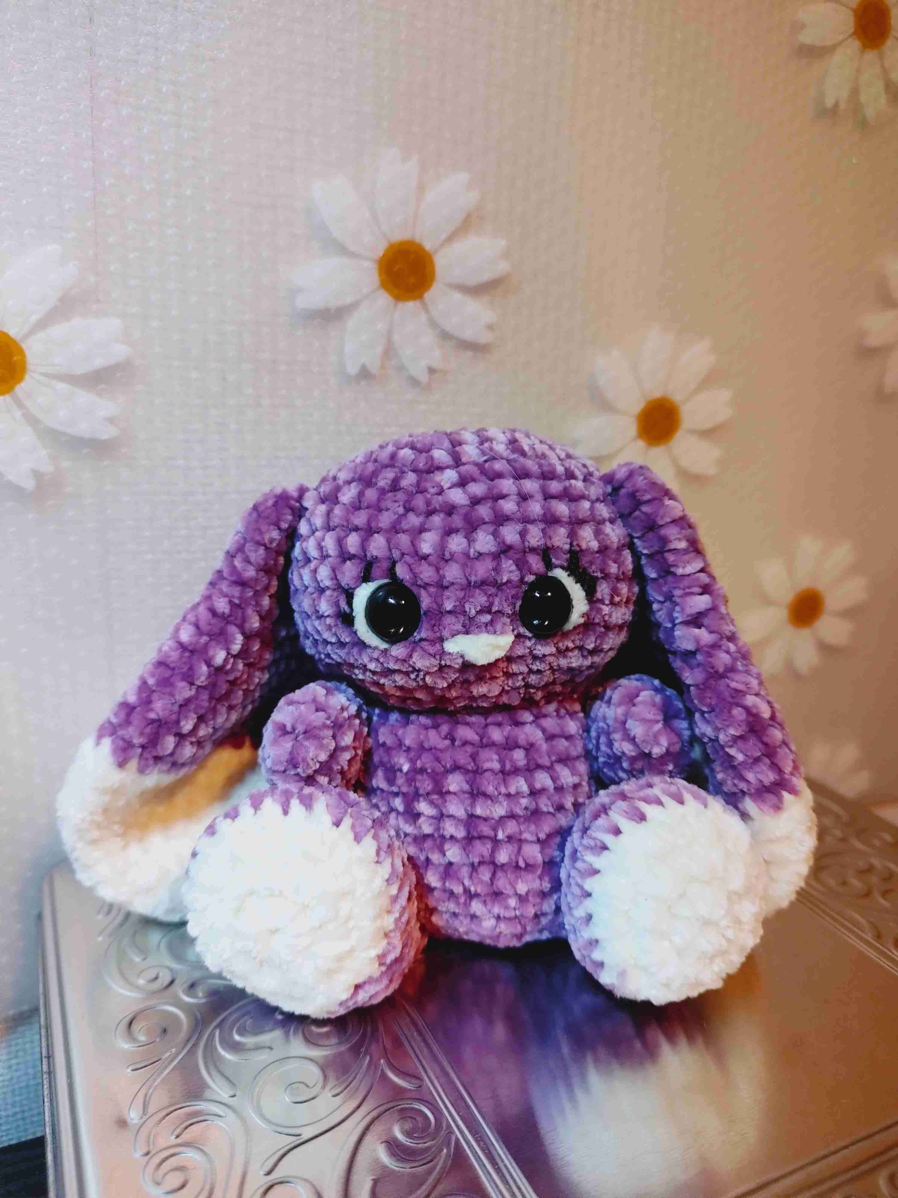 Peluche conejo morado - miniatura 1