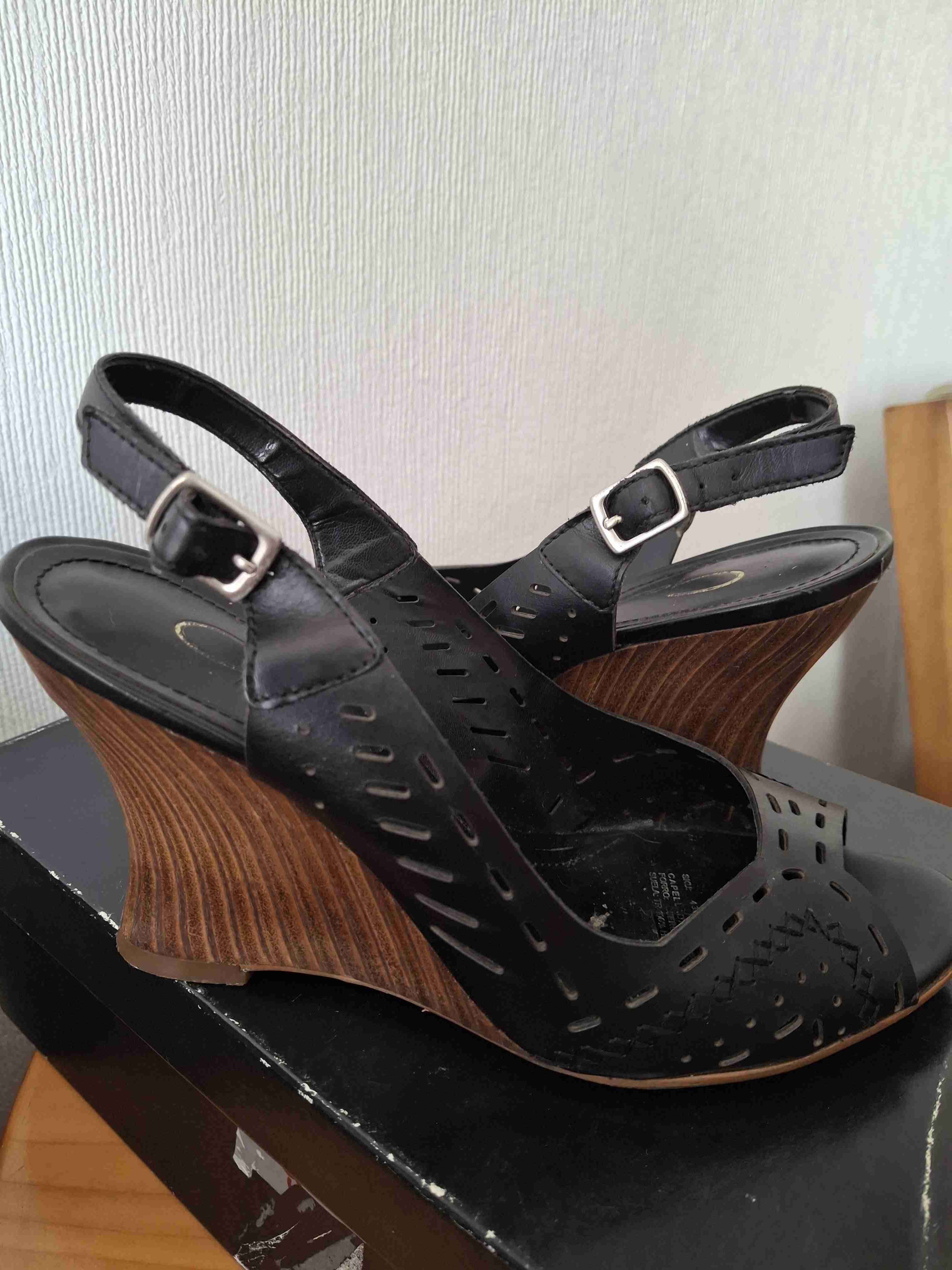 Sandalias tacón negro talla 36 - miniatura 2