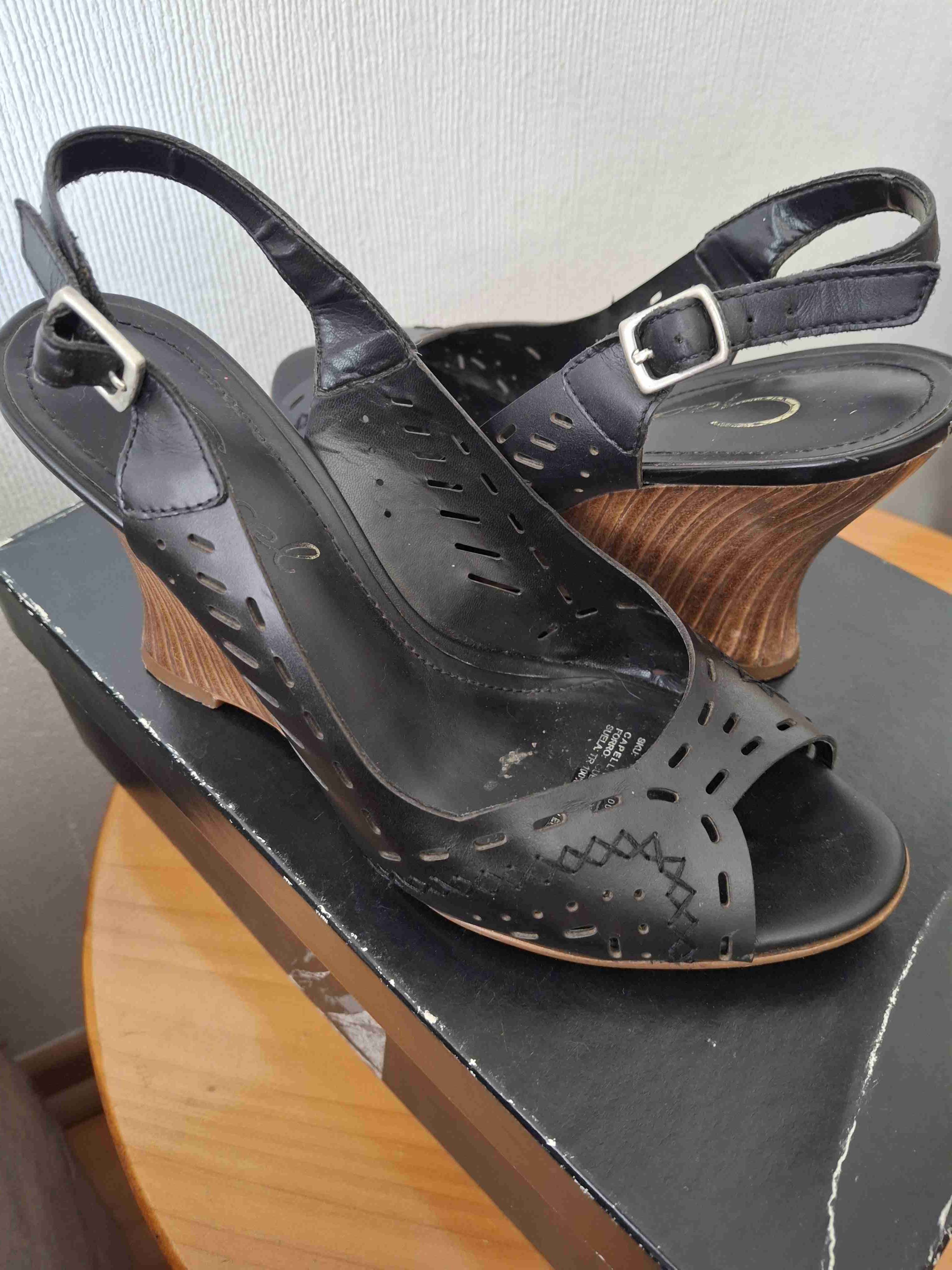 Sandalias tacón negro talla 36 - miniatura 4