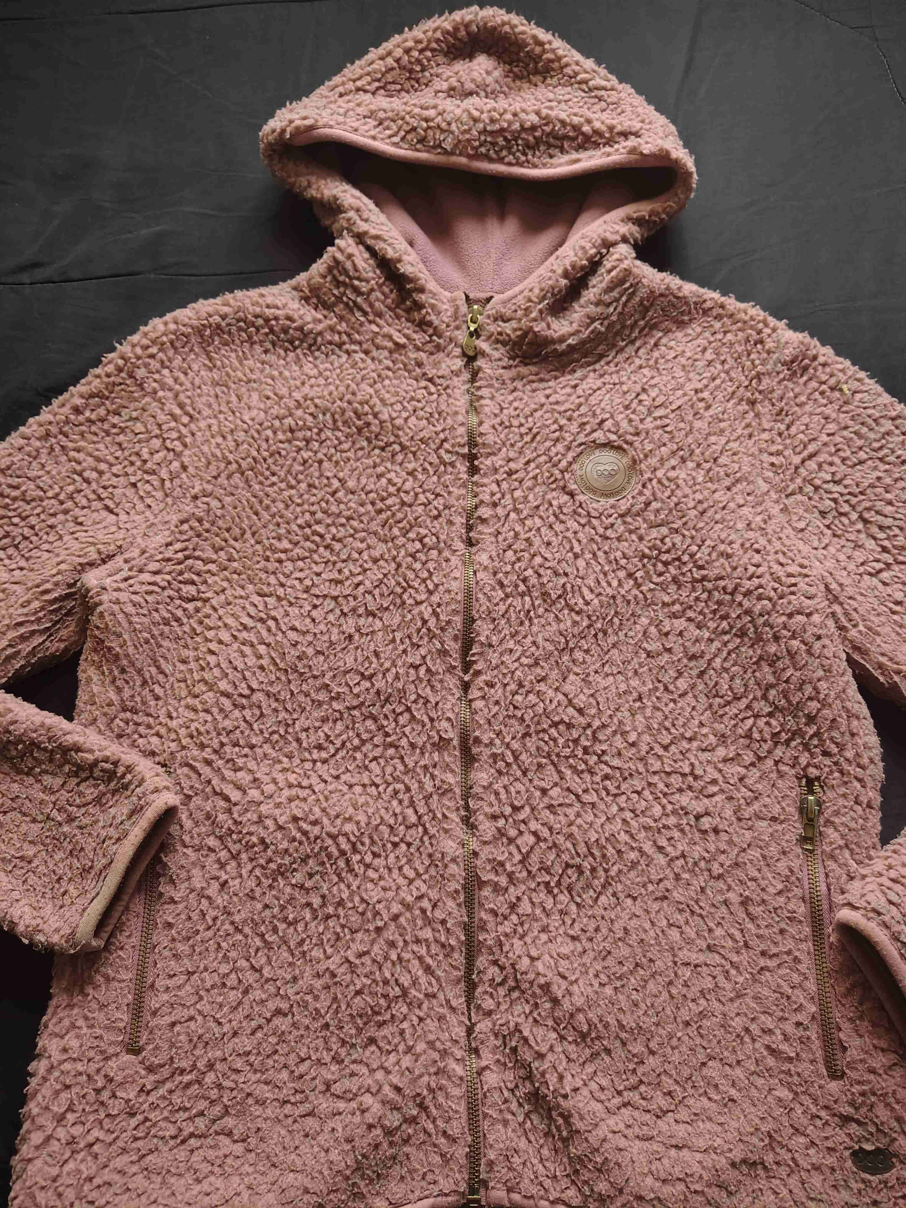 Chaqueta polar rosada con capucha - 2