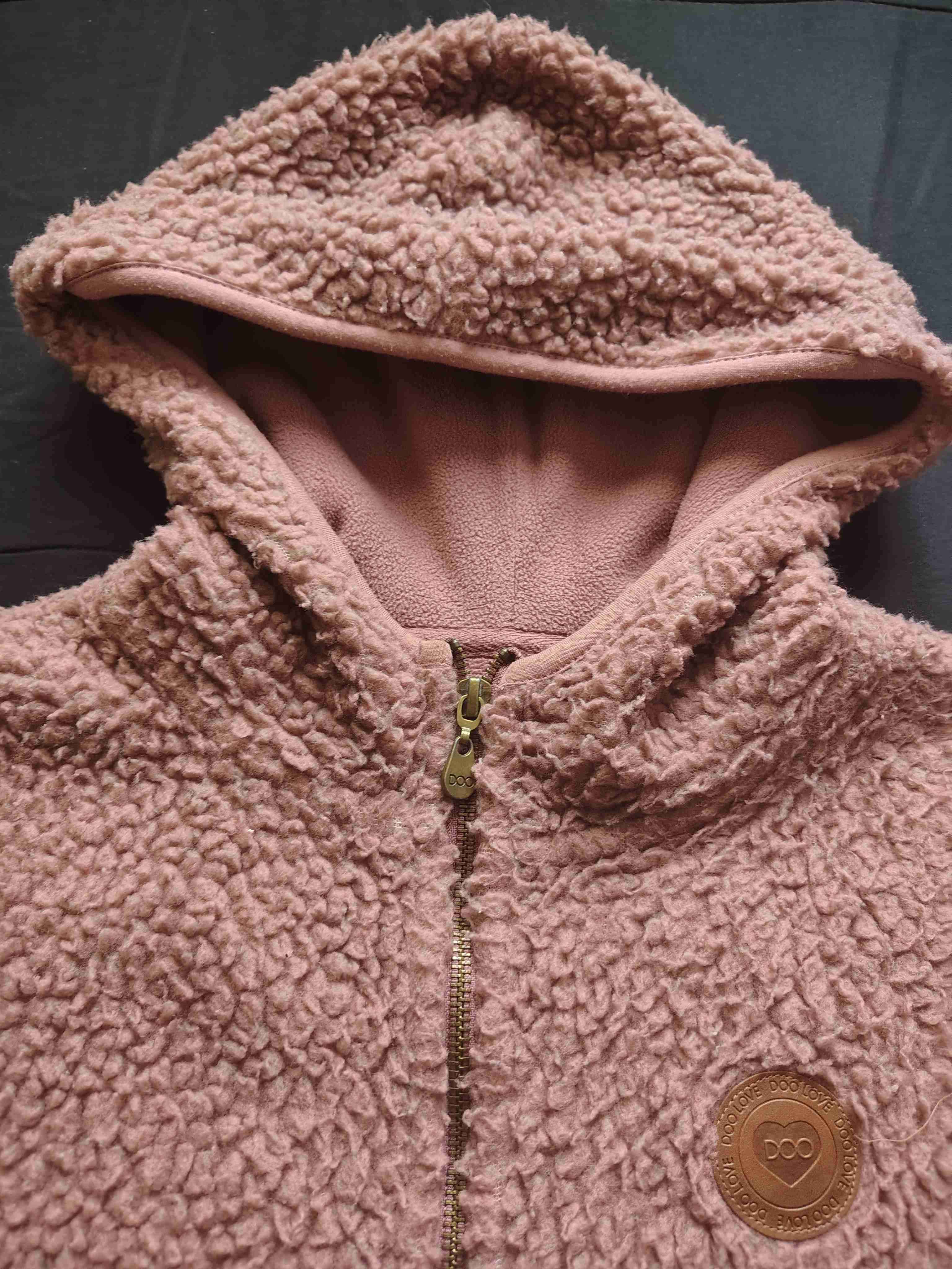 Chaqueta polar rosada con capucha - 3