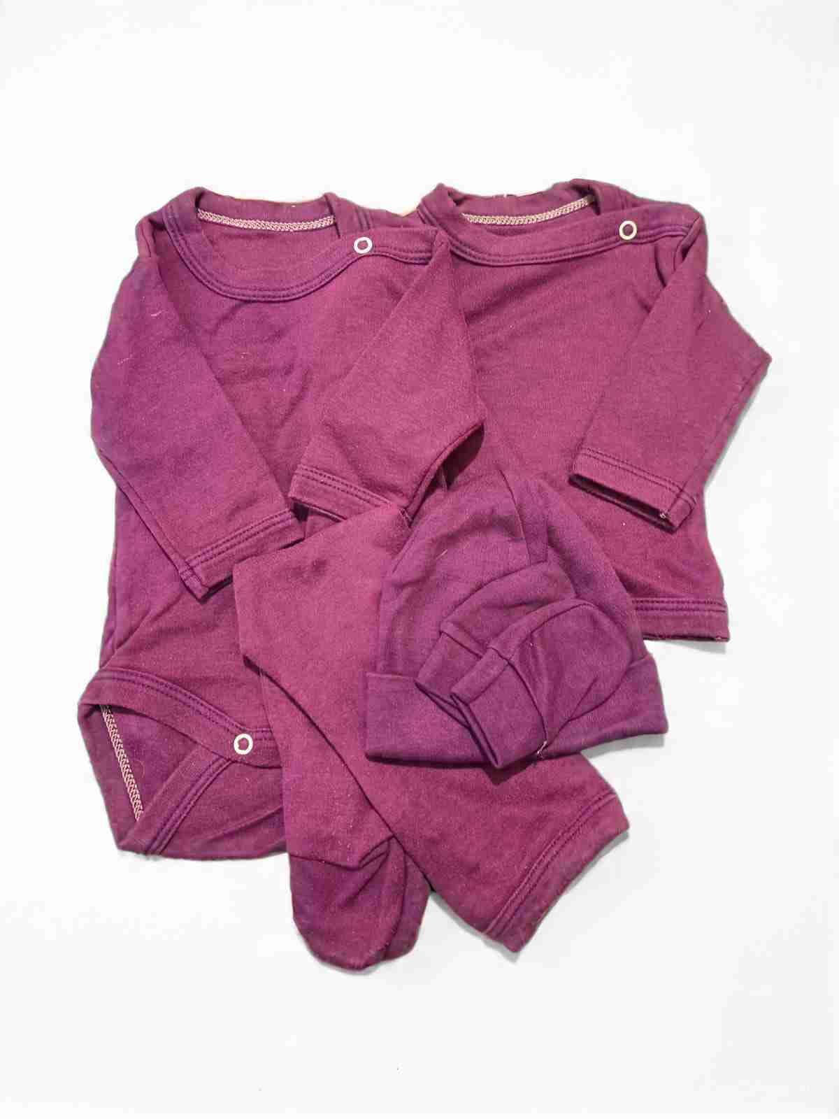 Set de ropa de bebé morada 0/3 M - miniatura 1
