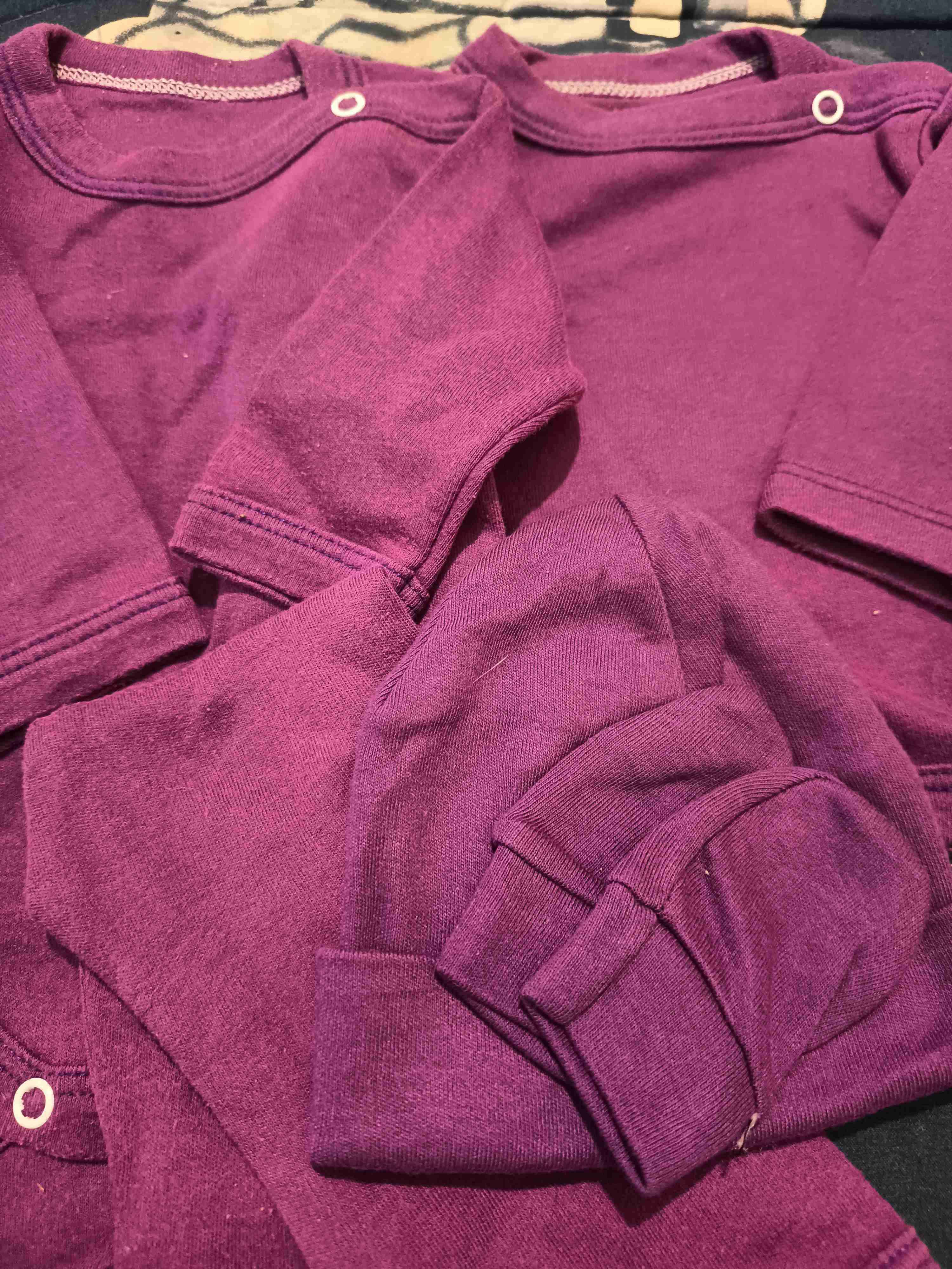 Set de ropa de bebé morada 0/3 M - miniatura 2