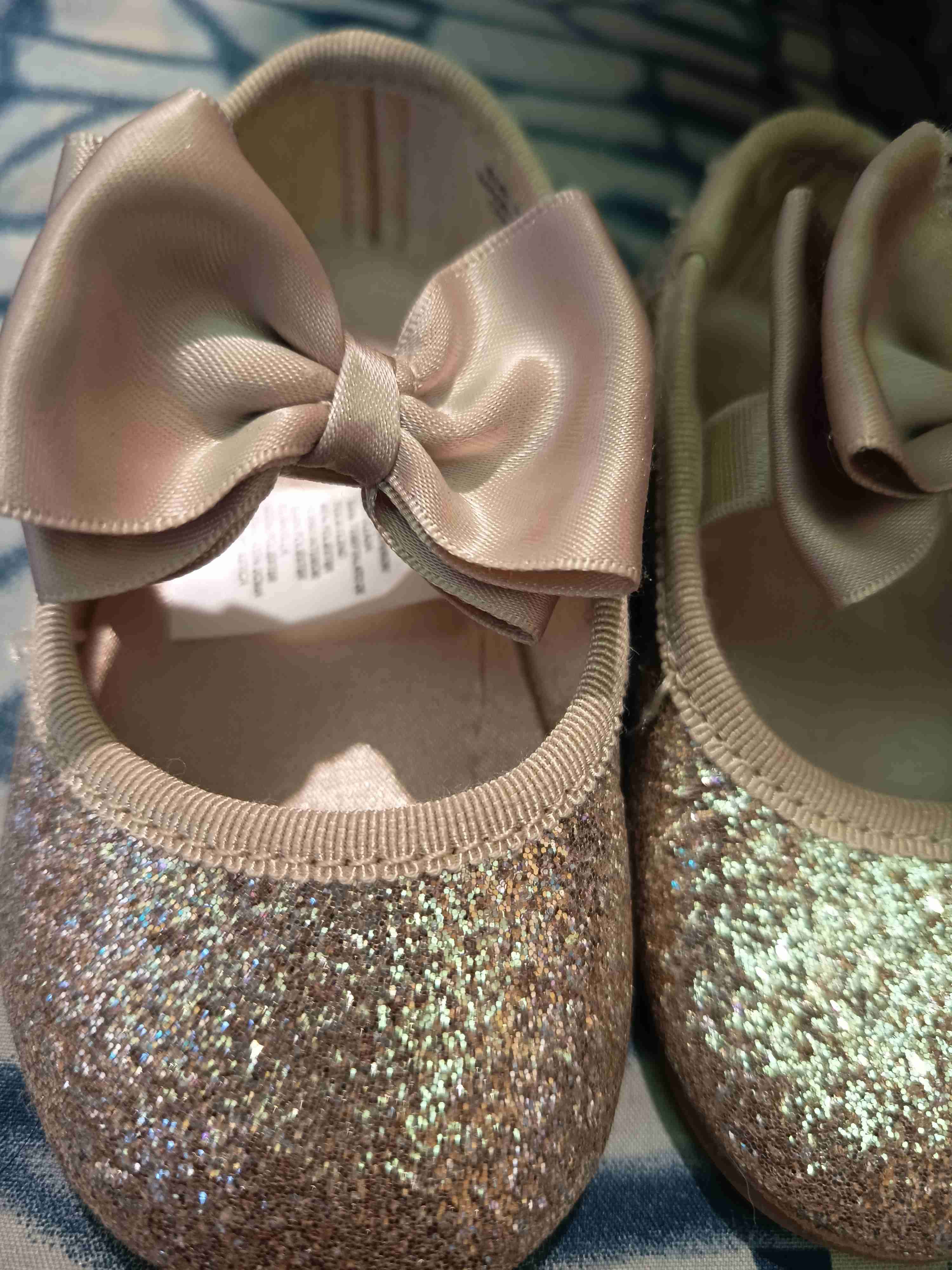 Zapatos bebé con lazo dorado Talla 18/19 - miniatura 2