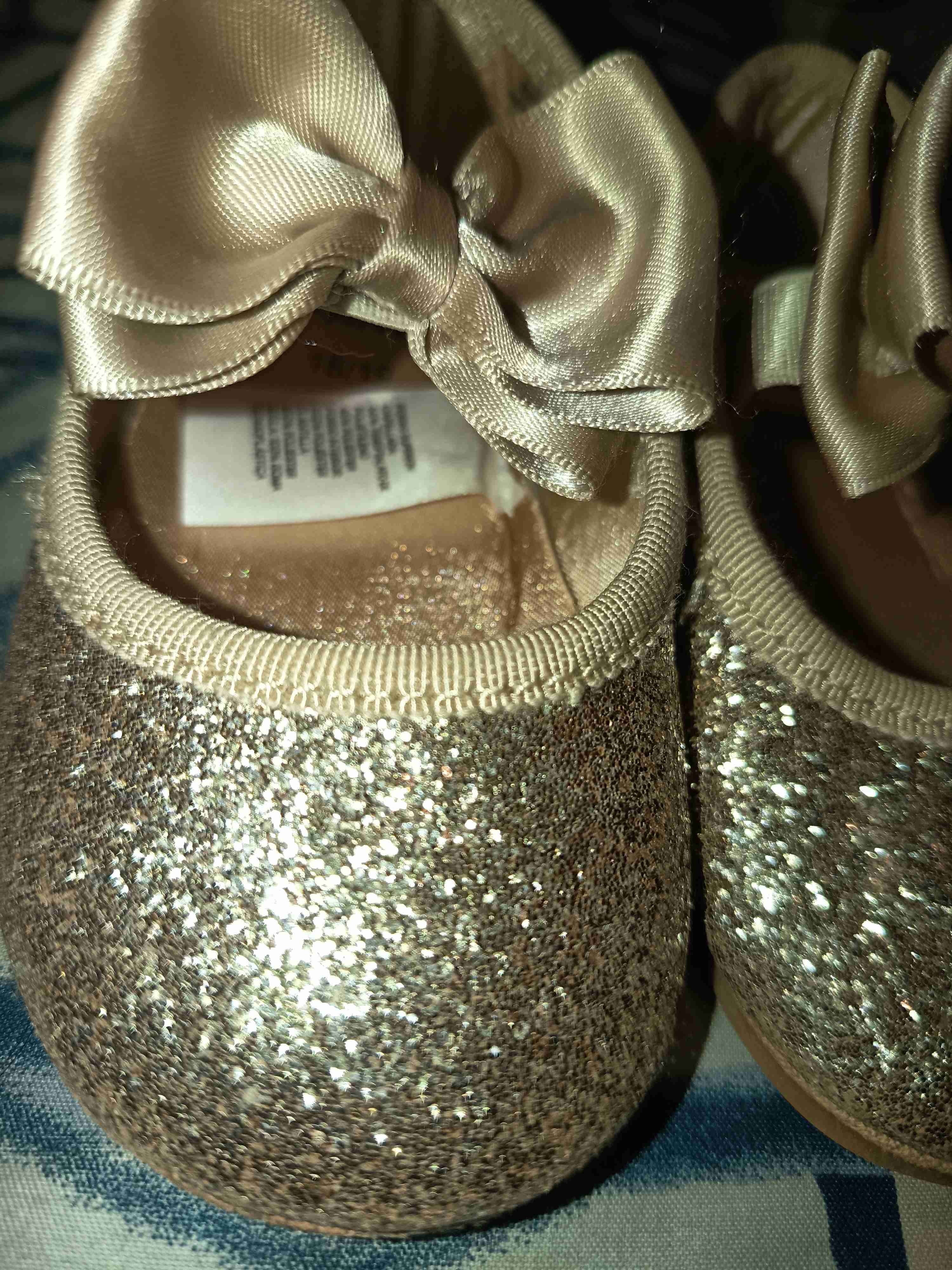Zapatos bebé con lazo dorado Talla 18/19 - miniatura 3